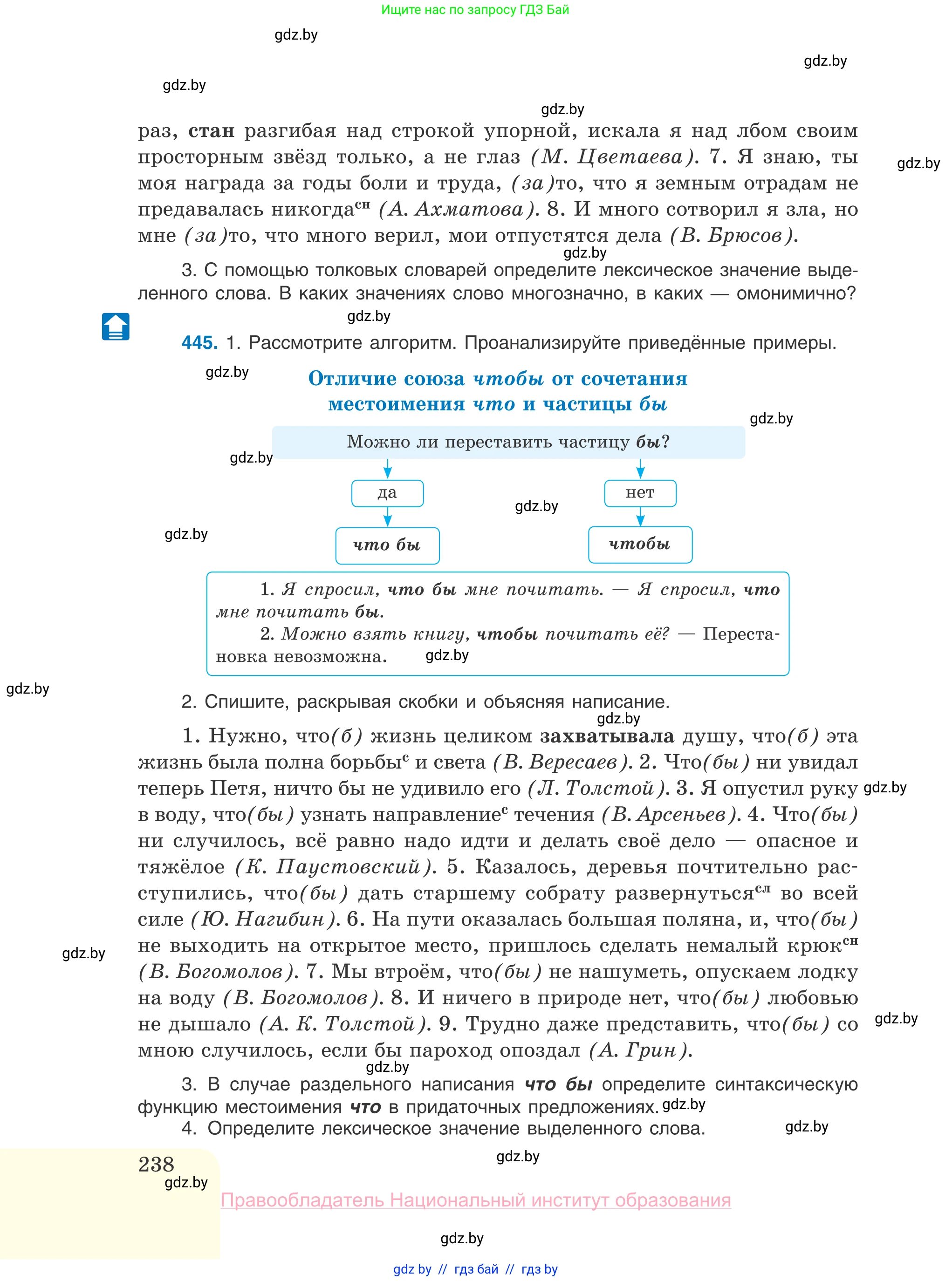 Русский язык, 10 класс Учебник, авторы: Леонович Валентина Леонидовна, Саникович Валентина Александровна, Литвинко Франя Михайловна, Волынец Татьяна Николаевна, Долбик Елена Евгеньевна, Малецкая М И, Мурина Лариса Александровна, Таяновская И В, издательство Национальный институт образования, Минск, 2020, страница 238