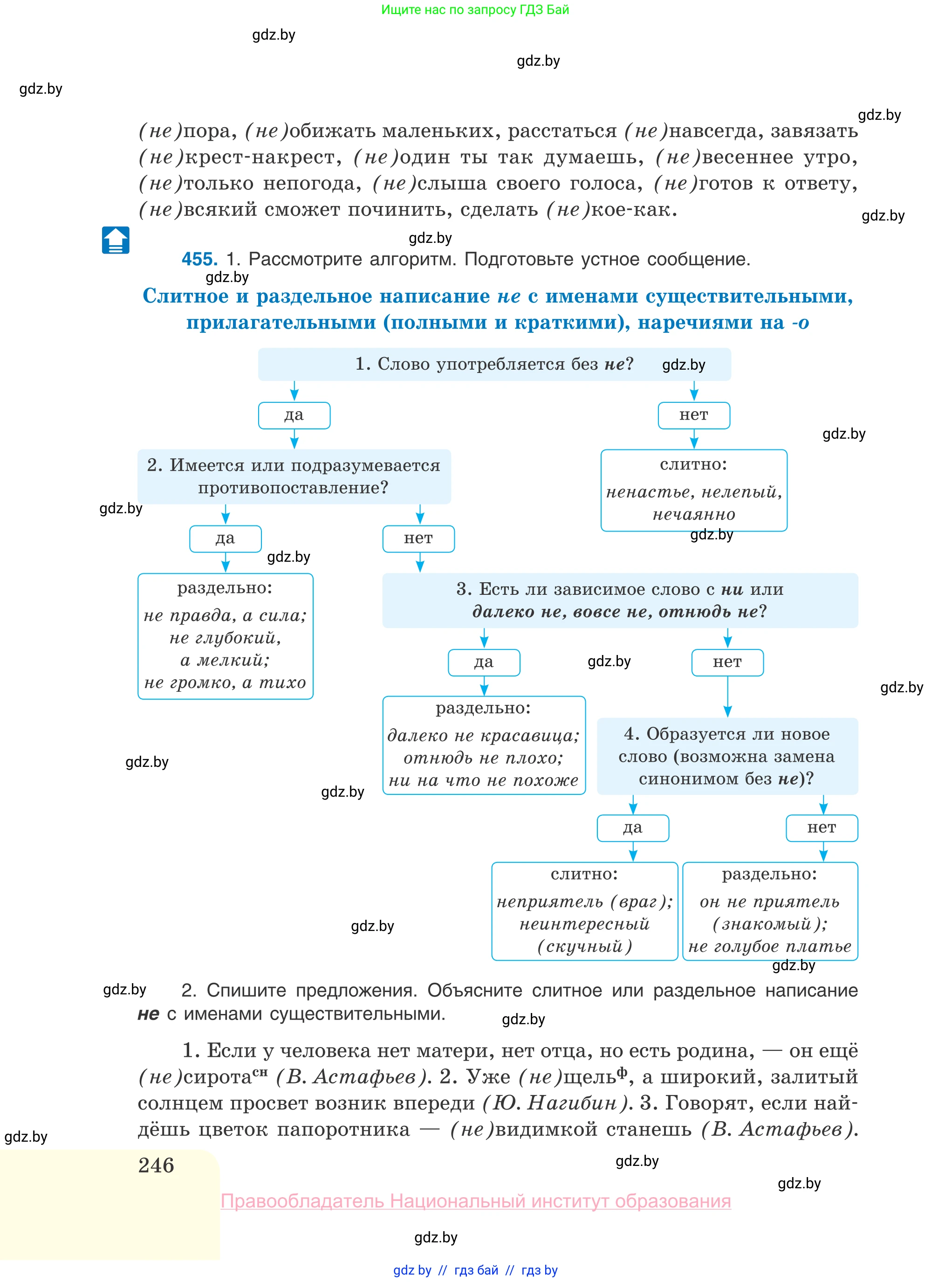 Русский язык, 10 класс Учебник, авторы: Леонович Валентина Леонидовна, Саникович Валентина Александровна, Литвинко Франя Михайловна, Волынец Татьяна Николаевна, Долбик Елена Евгеньевна, Малецкая М И, Мурина Лариса Александровна, Таяновская И В, издательство Национальный институт образования, Минск, 2020, страница 246