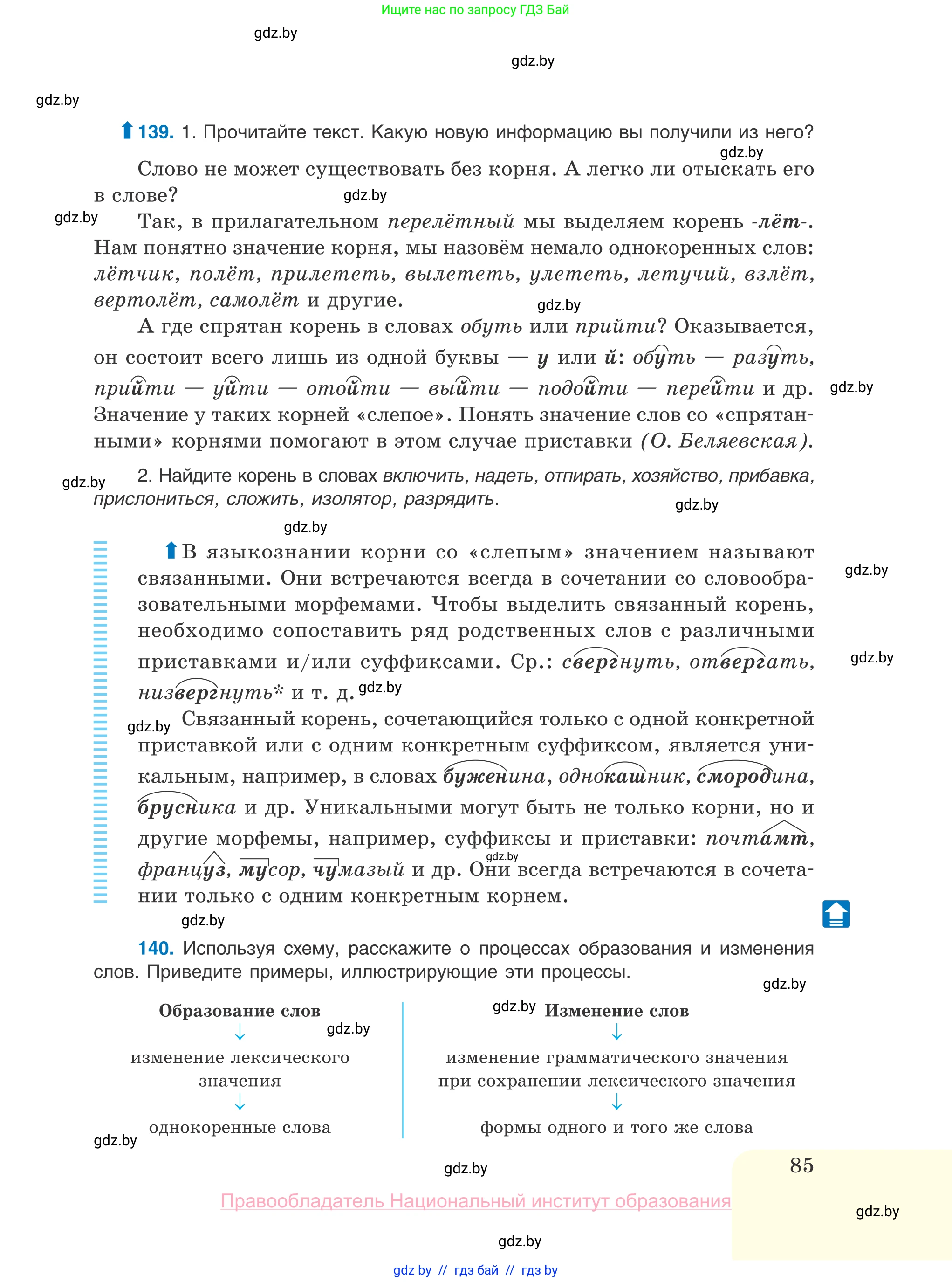 Русский язык, 10 класс Учебник, авторы: Леонович Валентина Леонидовна, Саникович Валентина Александровна, Литвинко Франя Михайловна, Волынец Татьяна Николаевна, Долбик Елена Евгеньевна, Малецкая М И, Мурина Лариса Александровна, Таяновская И В, издательство Национальный институт образования, Минск, 2020, страница 85