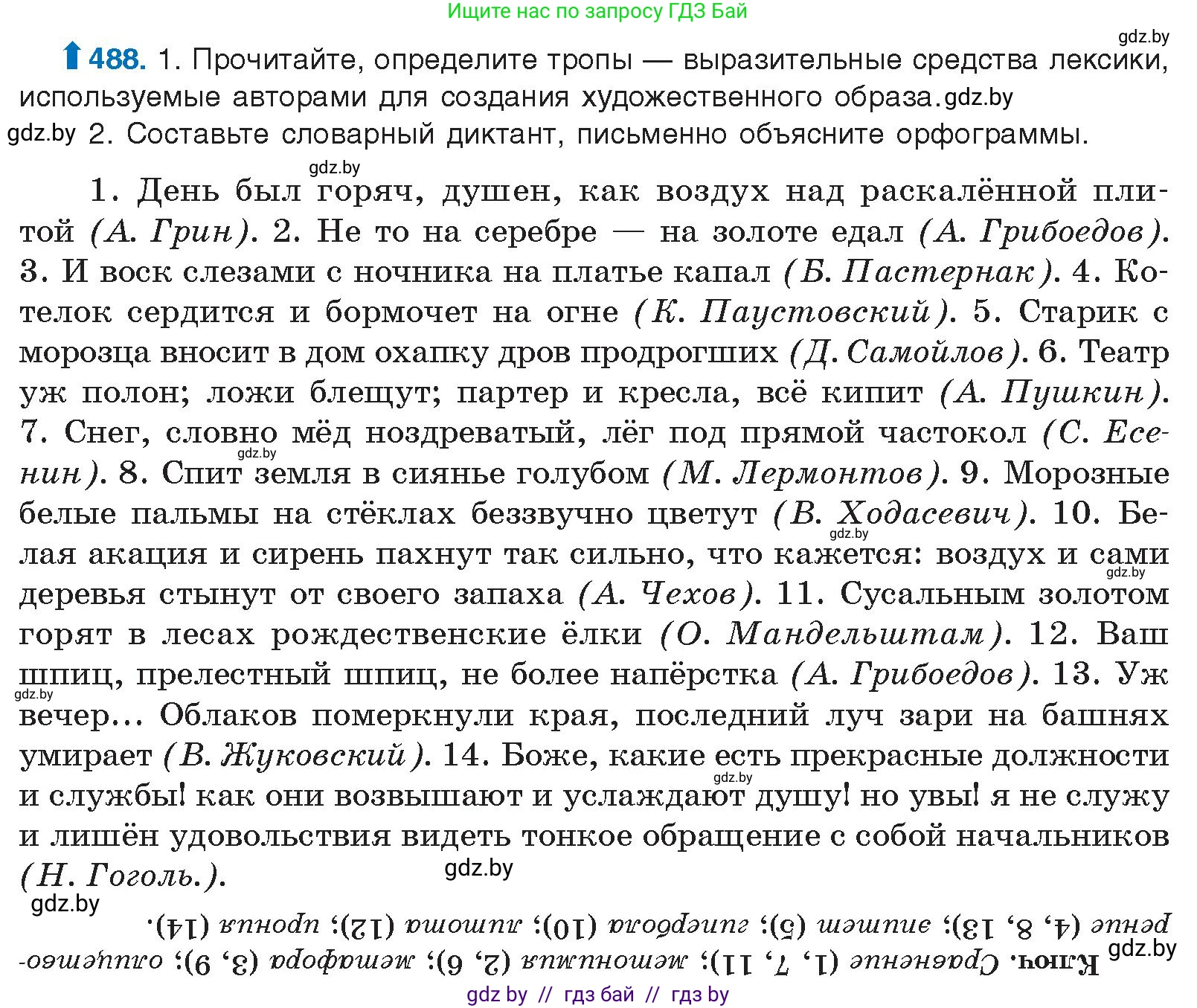 Русский язык, 10 класс Учебник, авторы: Леонович Валентина Леонидовна, Саникович Валентина Александровна, Литвинко Франя Михайловна, Волынец Татьяна Николаевна, Долбик Елена Евгеньевна, Малецкая М И, Мурина Лариса Александровна, Таяновская И В, издательство Национальный институт образования, Минск, 2020, страница 273, номер 488, Условие