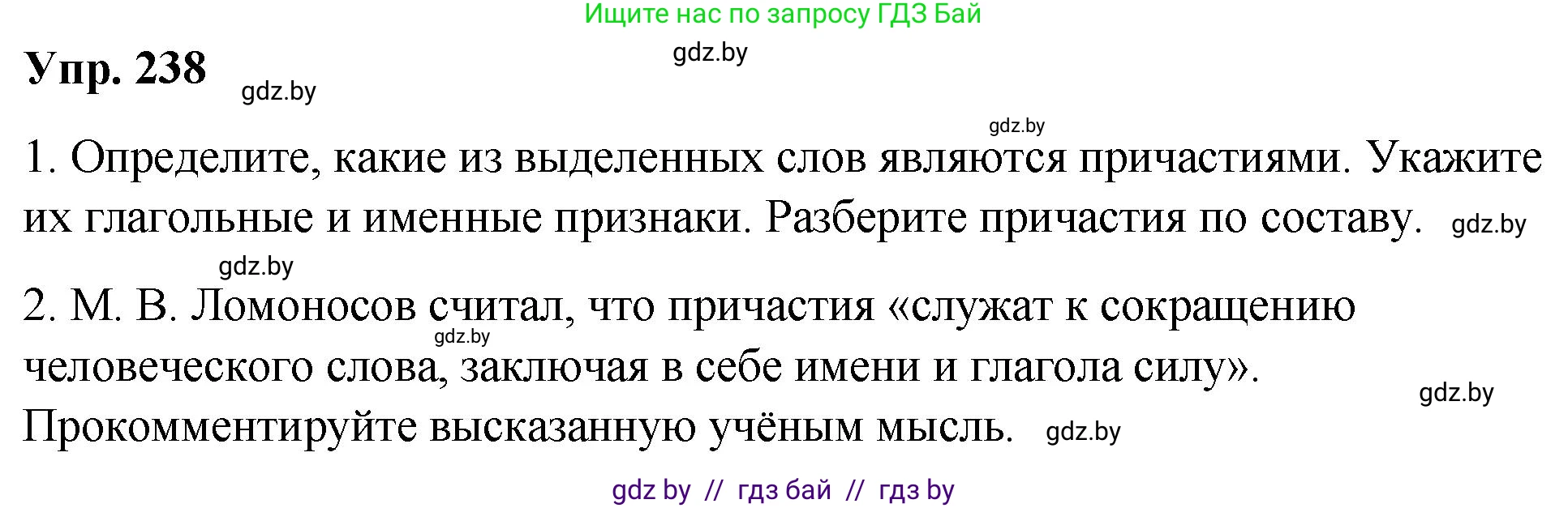 Русский язык, 10 класс Учебник, авторы: Леонович Валентина Леонидовна, Саникович Валентина Александровна, Литвинко Франя Михайловна, Волынец Татьяна Николаевна, Долбик Елена Евгеньевна, Малецкая М И, Мурина Лариса Александровна, Таяновская И В, издательство Национальный институт образования, Минск, 2020, страница 133, номер 238, Решение