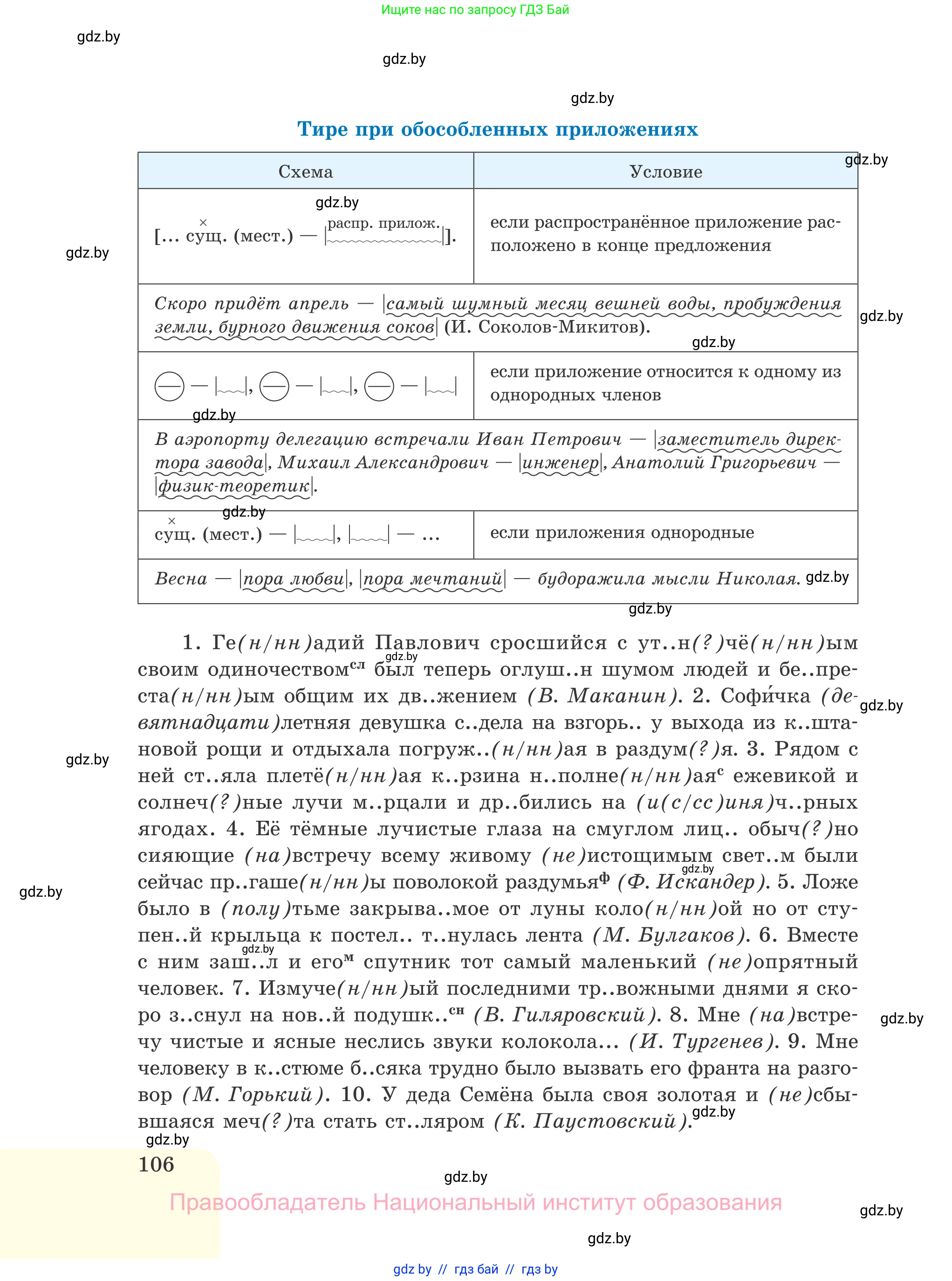 Русский язык, 11 класс Учебник, авторы: Долбик Елена Евгеньевна, Литвинко Франя Михайловна, Мурина Лариса Александровна, Шиманович Т В, Таяновская И В, Орловская О Я, издательство Национальный институт образования, Минск, 2021, страница 106