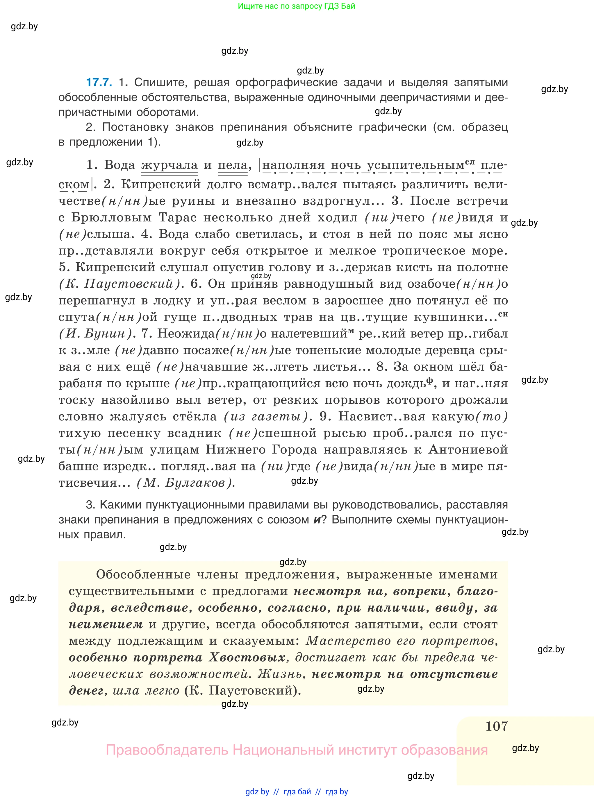Русский язык, 11 класс Учебник, авторы: Долбик Елена Евгеньевна, Литвинко Франя Михайловна, Мурина Лариса Александровна, Шиманович Т В, Таяновская И В, Орловская О Я, издательство Национальный институт образования, Минск, 2021, страница 107