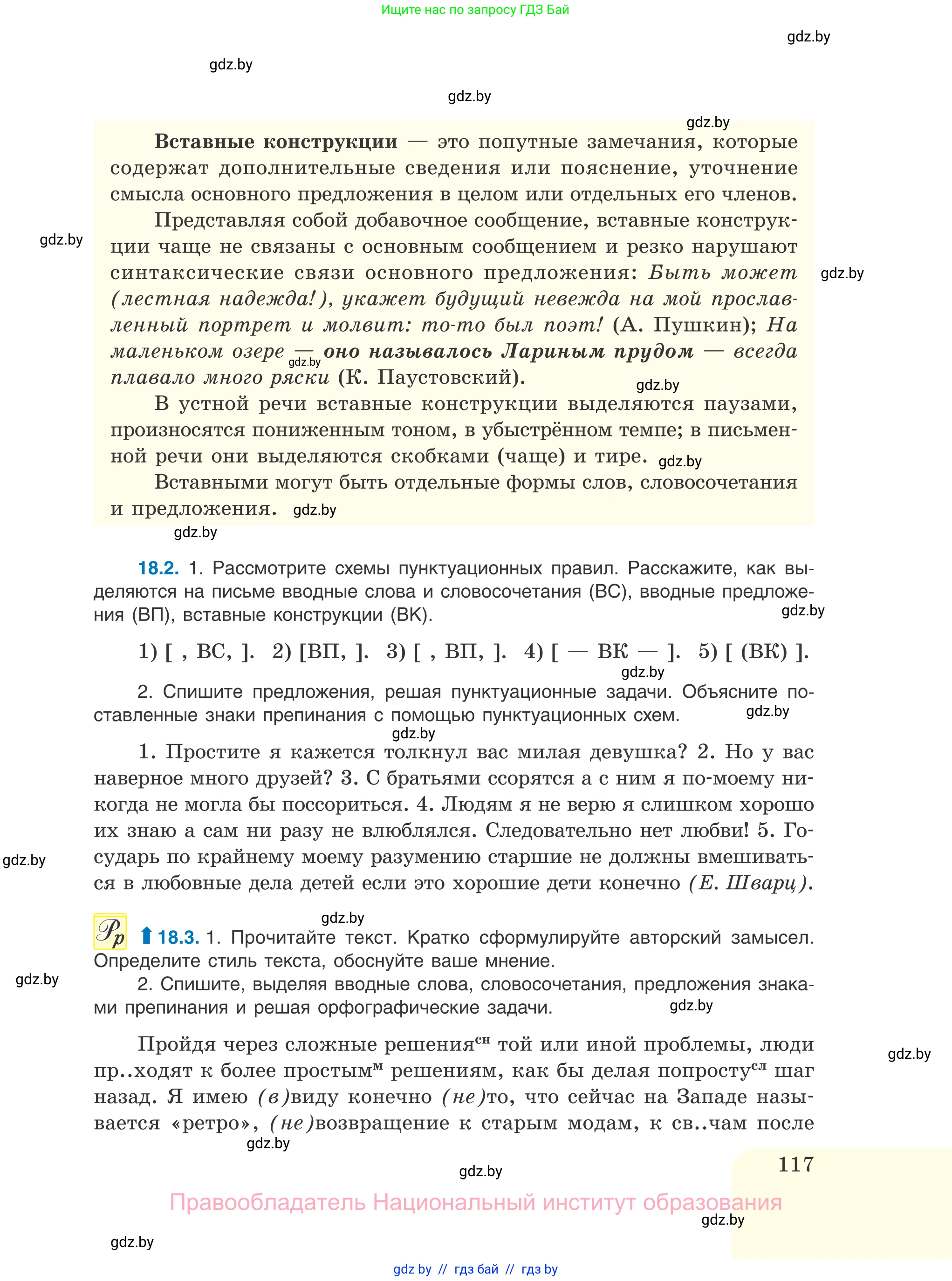 Русский язык, 11 класс Учебник, авторы: Долбик Елена Евгеньевна, Литвинко Франя Михайловна, Мурина Лариса Александровна, Шиманович Т В, Таяновская И В, Орловская О Я, издательство Национальный институт образования, Минск, 2021, страница 117