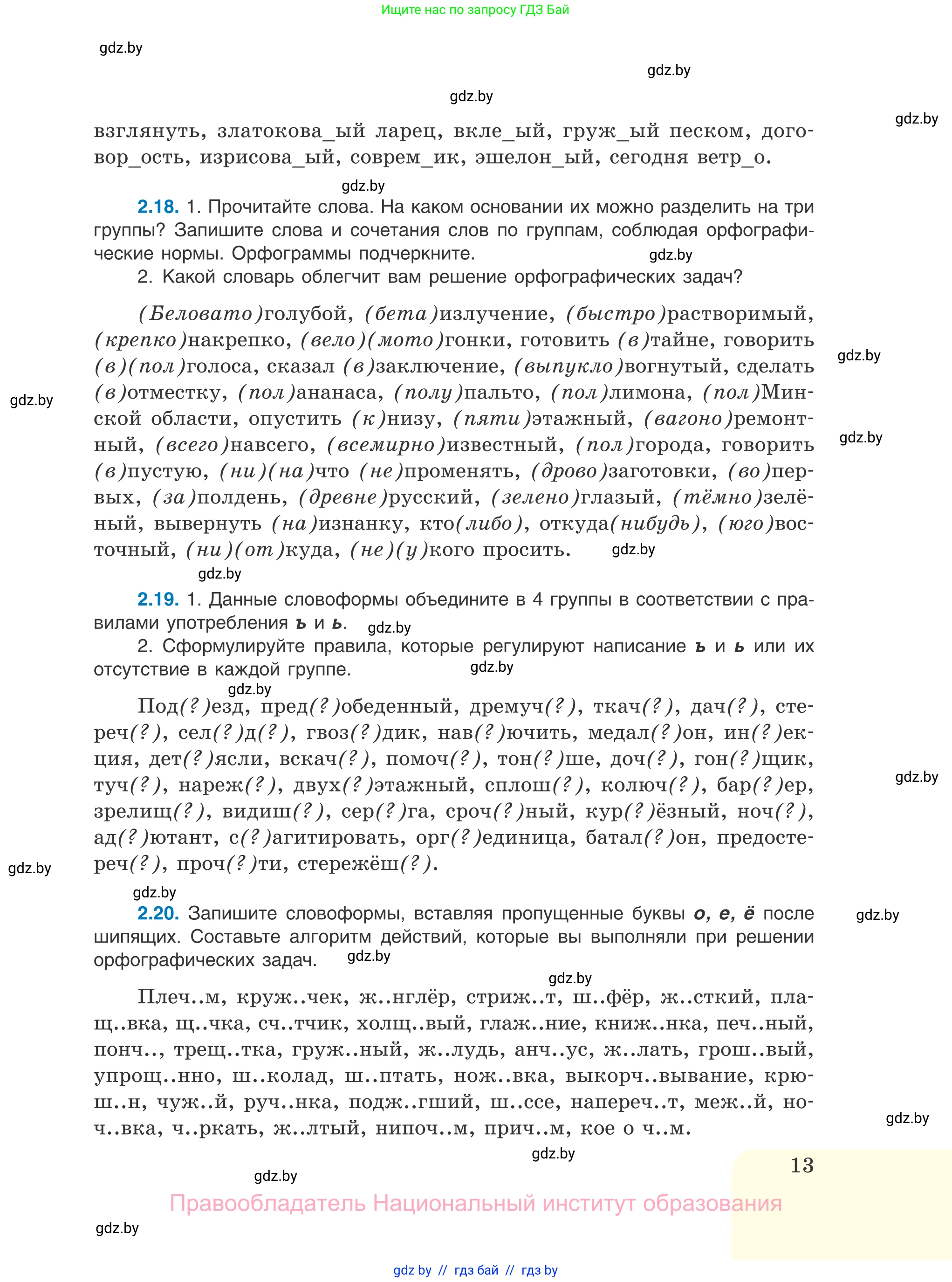 Русский язык, 11 класс Учебник, авторы: Долбик Елена Евгеньевна, Литвинко Франя Михайловна, Мурина Лариса Александровна, Шиманович Т В, Таяновская И В, Орловская О Я, издательство Национальный институт образования, Минск, 2021, страница 13