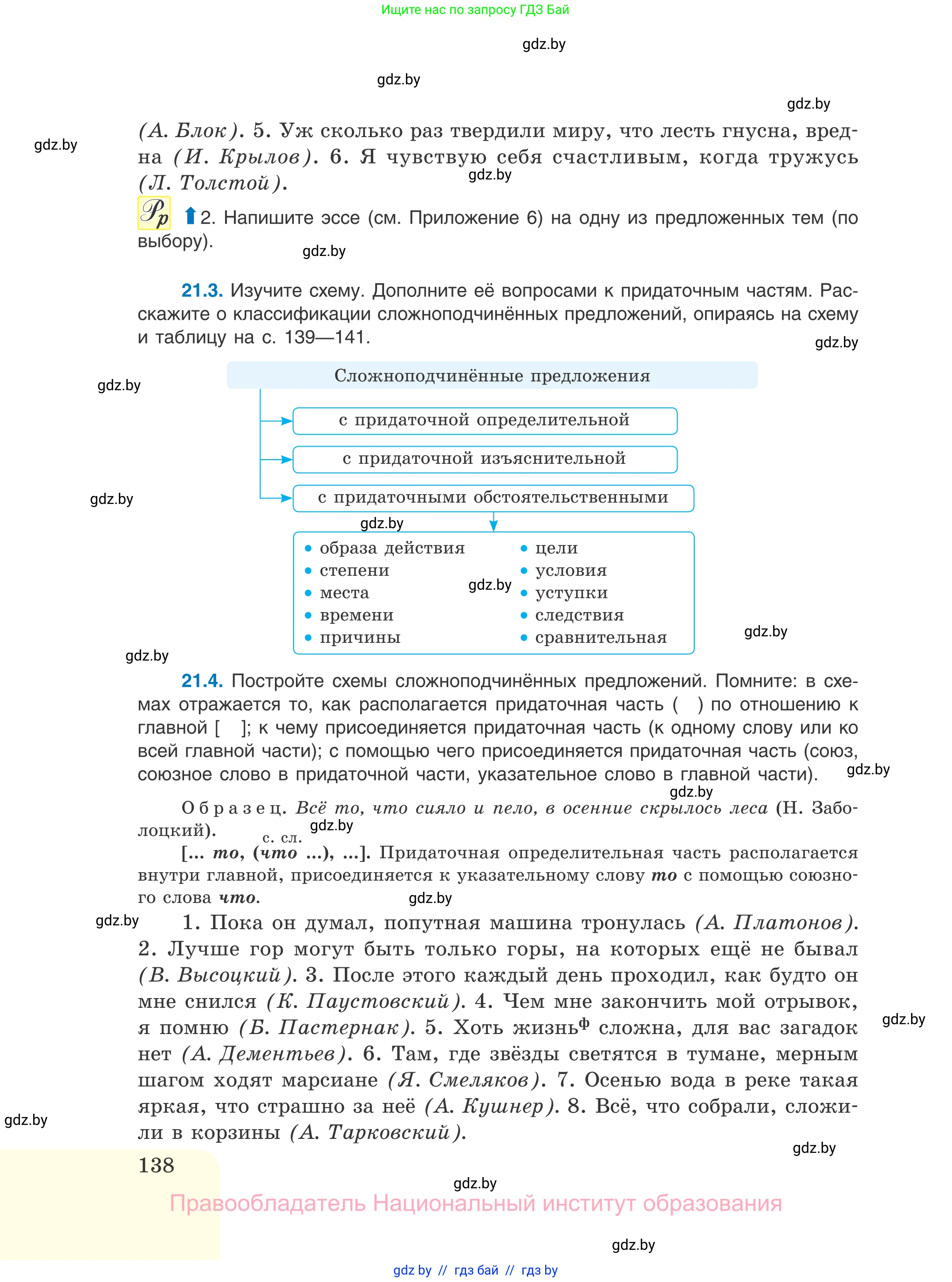 Русский язык, 11 класс Учебник, авторы: Долбик Елена Евгеньевна, Литвинко Франя Михайловна, Мурина Лариса Александровна, Шиманович Т В, Таяновская И В, Орловская О Я, издательство Национальный институт образования, Минск, 2021, страница 138