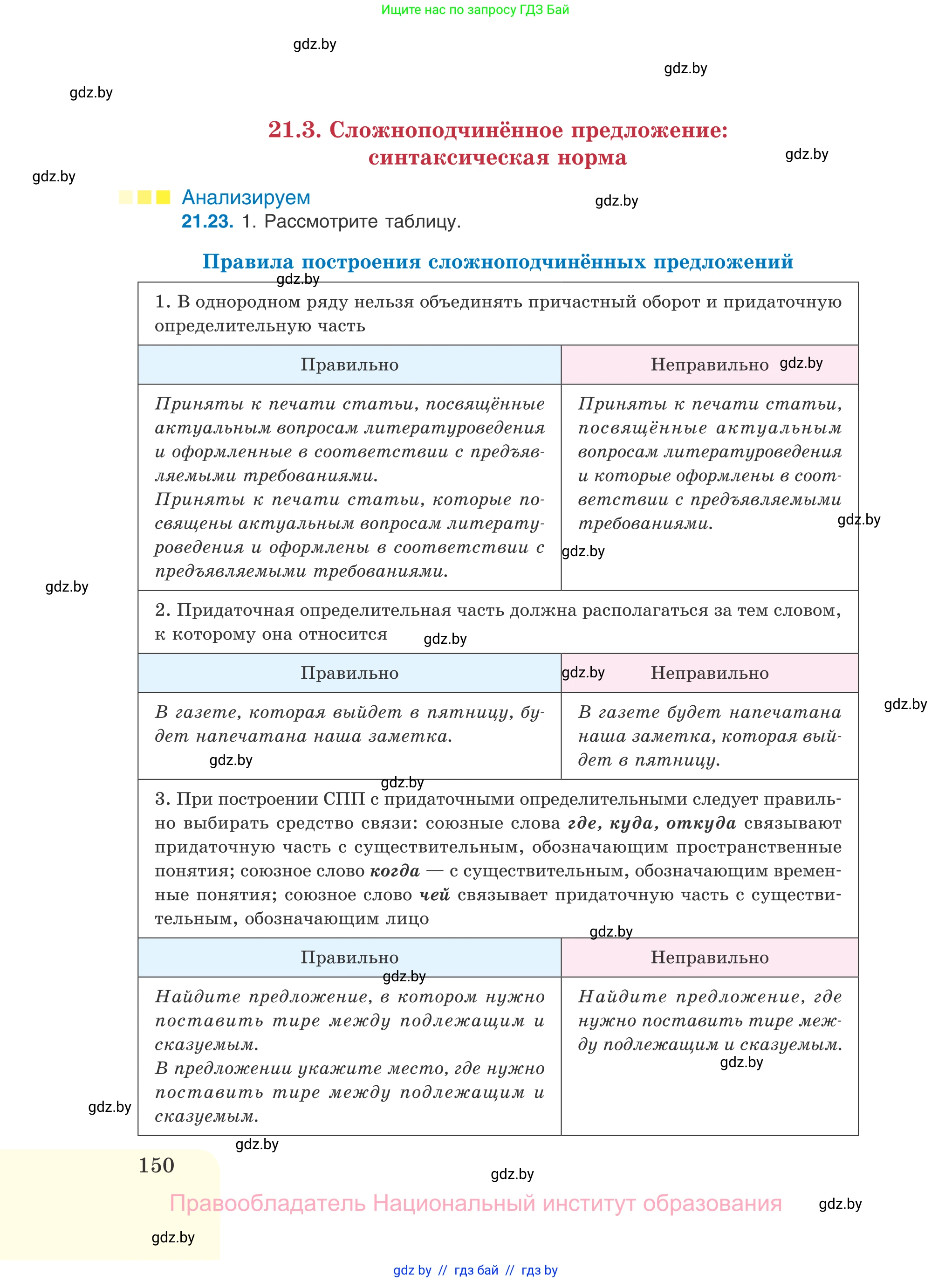 Русский язык, 11 класс Учебник, авторы: Долбик Елена Евгеньевна, Литвинко Франя Михайловна, Мурина Лариса Александровна, Шиманович Т В, Таяновская И В, Орловская О Я, издательство Национальный институт образования, Минск, 2021, страница 150