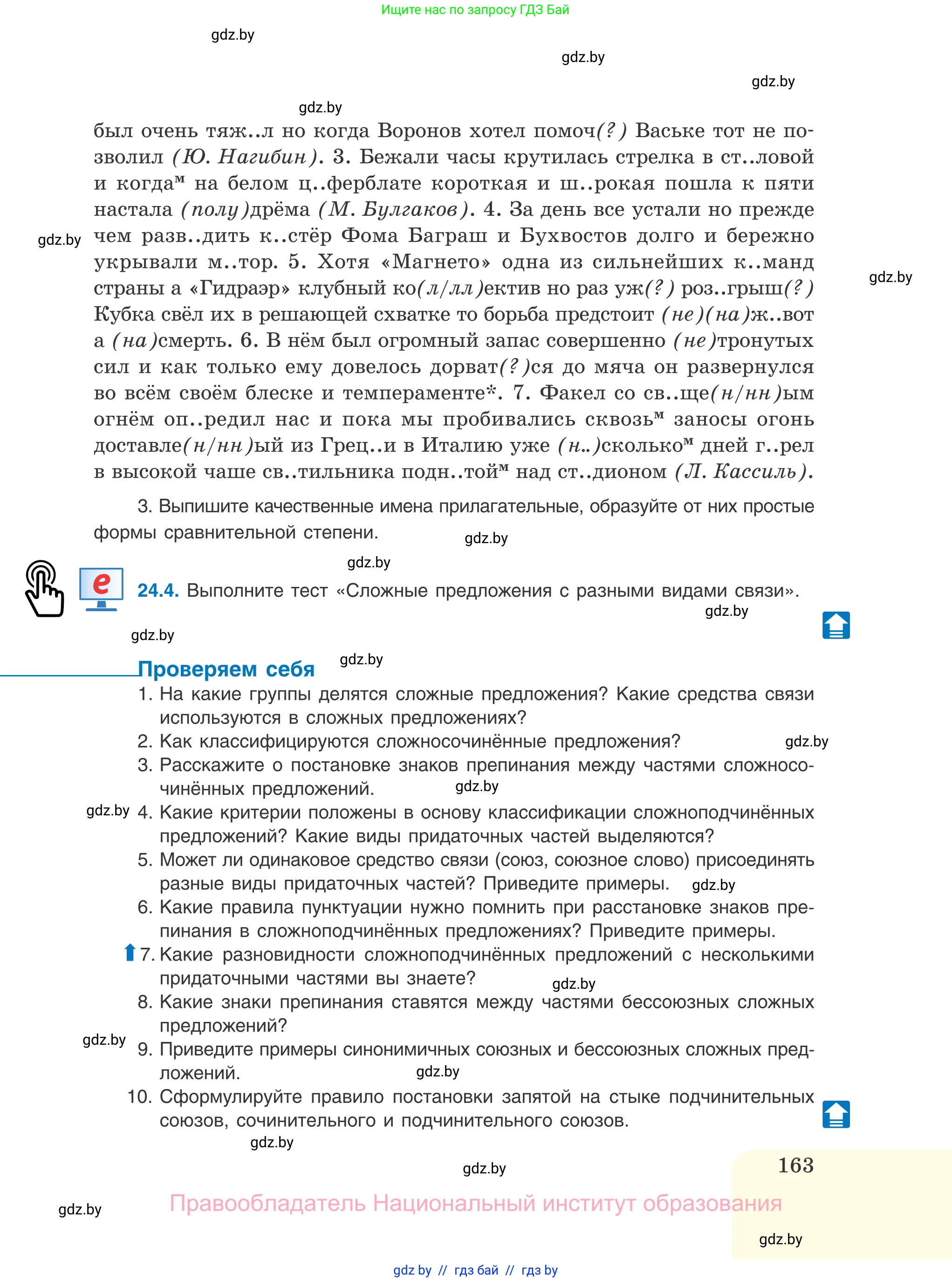 Русский язык, 11 класс Учебник, авторы: Долбик Елена Евгеньевна, Литвинко Франя Михайловна, Мурина Лариса Александровна, Шиманович Т В, Таяновская И В, Орловская О Я, издательство Национальный институт образования, Минск, 2021, страница 163