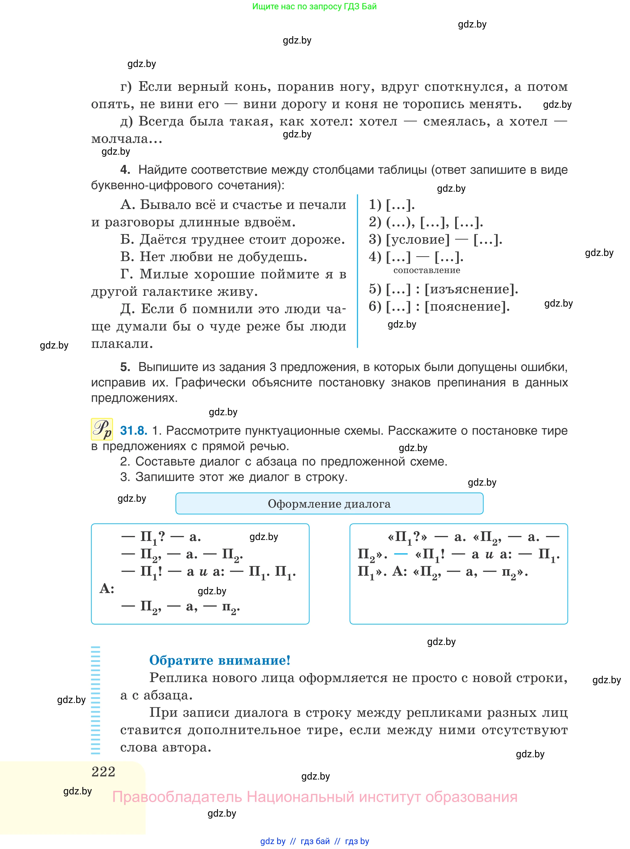 Русский язык, 11 класс Учебник, авторы: Долбик Елена Евгеньевна, Литвинко Франя Михайловна, Мурина Лариса Александровна, Шиманович Т В, Таяновская И В, Орловская О Я, издательство Национальный институт образования, Минск, 2021, страница 222