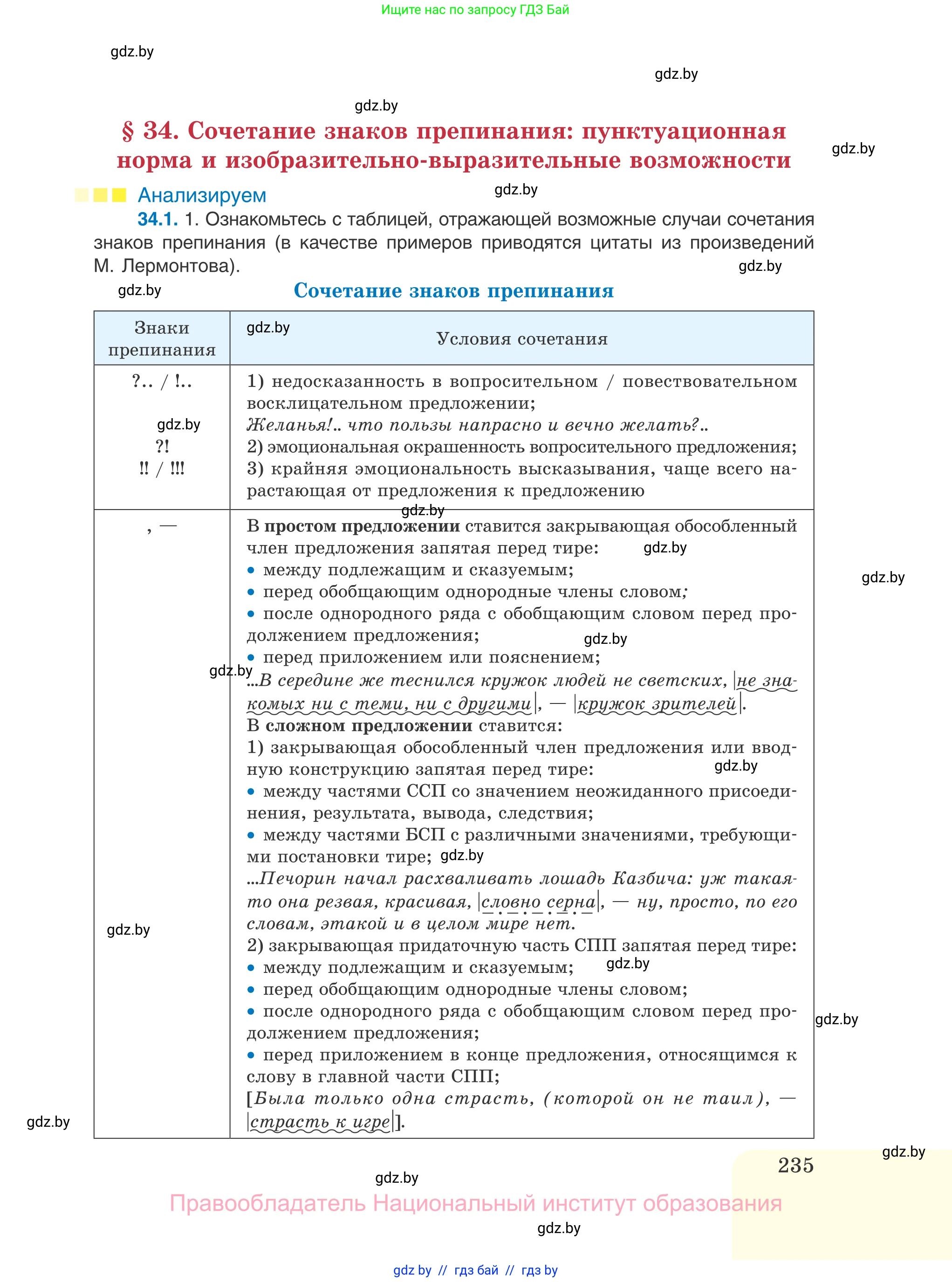 Русский язык, 11 класс Учебник, авторы: Долбик Елена Евгеньевна, Литвинко Франя Михайловна, Мурина Лариса Александровна, Шиманович Т В, Таяновская И В, Орловская О Я, издательство Национальный институт образования, Минск, 2021, страница 235