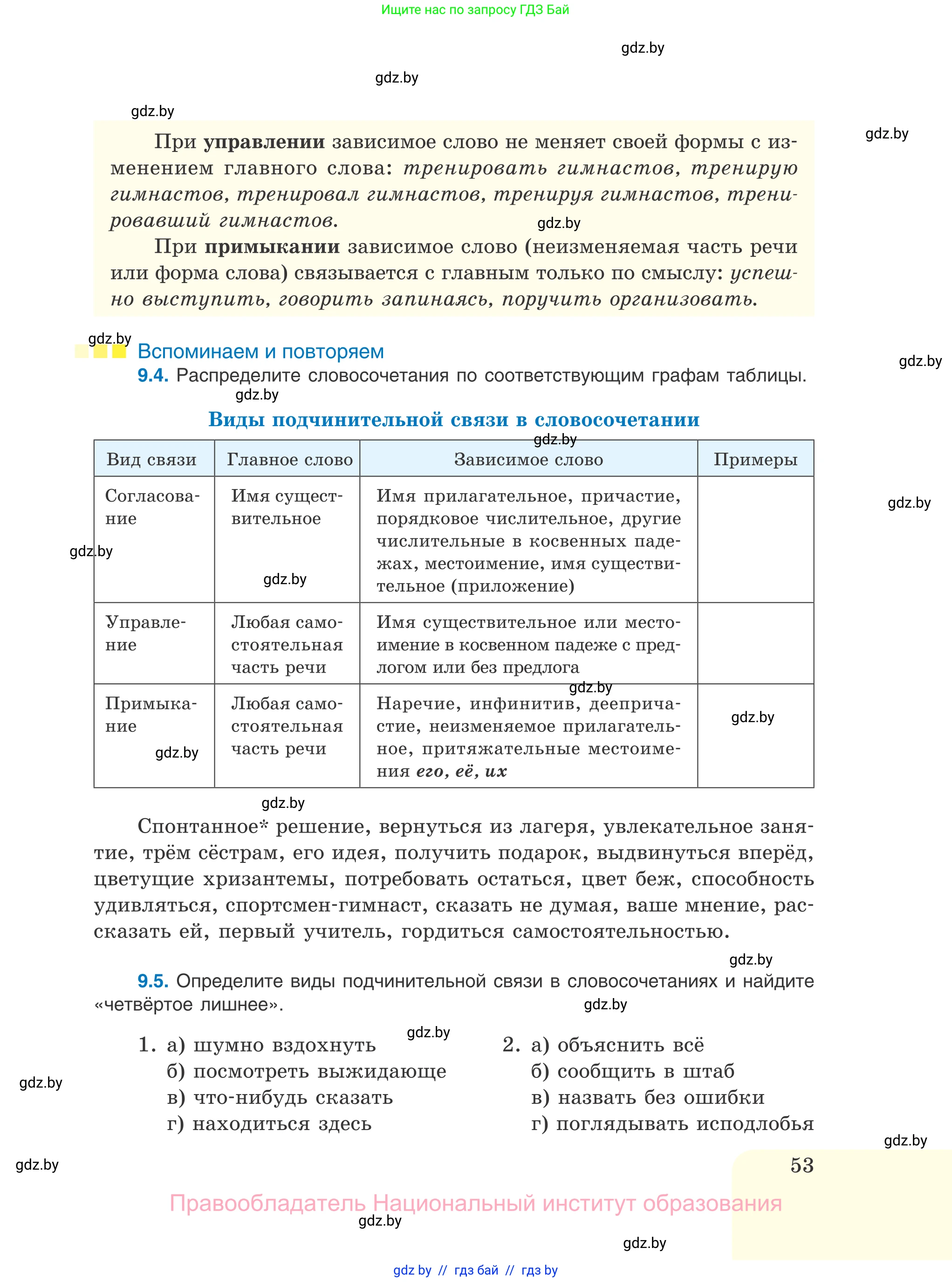 Русский язык, 11 класс Учебник, авторы: Долбик Елена Евгеньевна, Литвинко Франя Михайловна, Мурина Лариса Александровна, Шиманович Т В, Таяновская И В, Орловская О Я, издательство Национальный институт образования, Минск, 2021, страница 53
