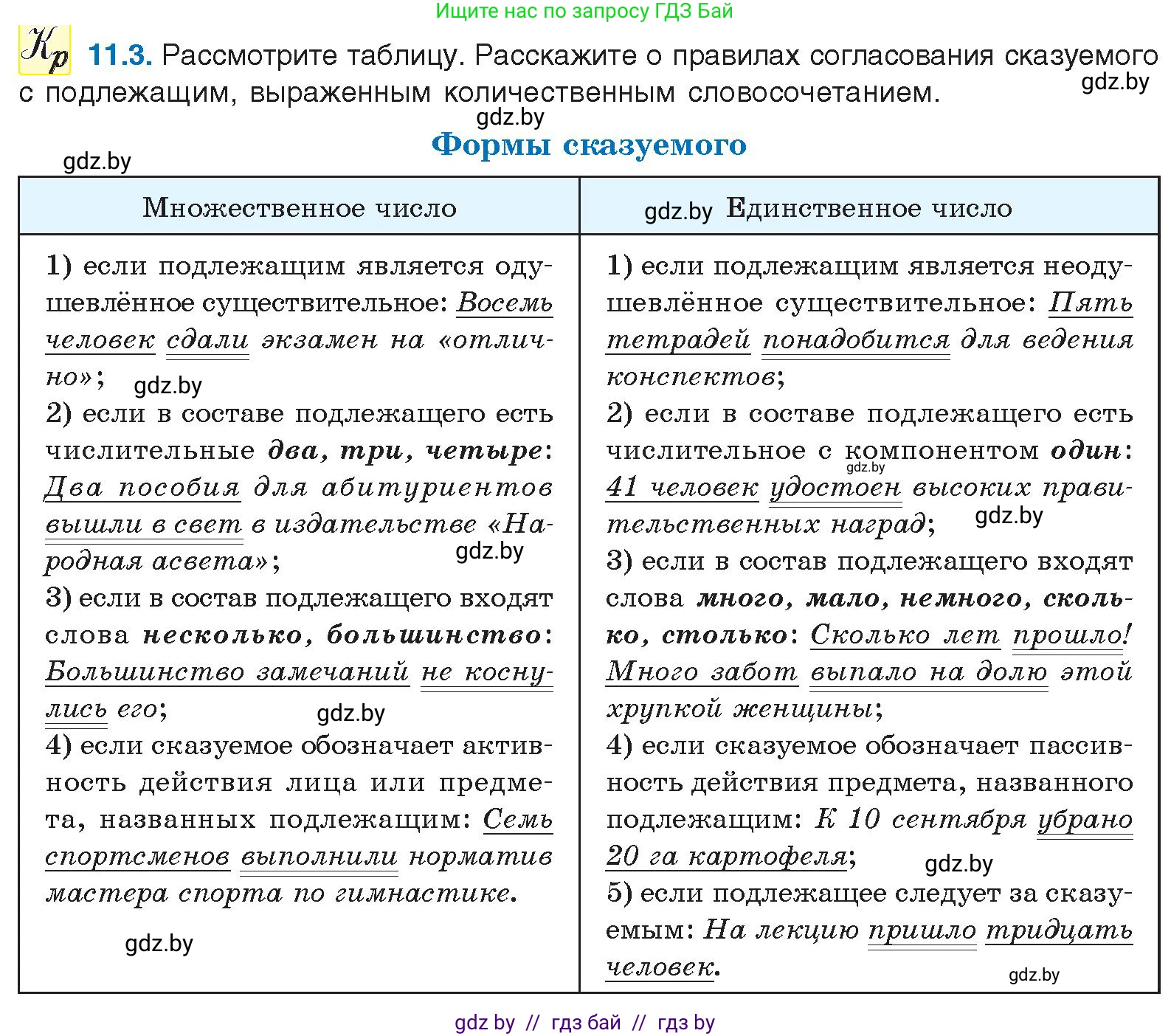 Русский язык, 11 класс Учебник, авторы: Долбик Елена Евгеньевна, Литвинко Франя Михайловна, Мурина Лариса Александровна, Шиманович Т В, Таяновская И В, Орловская О Я, издательство Национальный институт образования, Минск, 2021, страница 65, номер 11.3, Условие