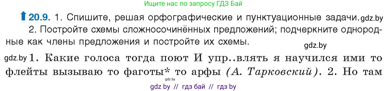 Русский язык, 11 класс Учебник, авторы: Долбик Елена Евгеньевна, Литвинко Франя Михайловна, Мурина Лариса Александровна, Шиманович Т В, Таяновская И В, Орловская О Я, издательство Национальный институт образования, Минск, 2021, страница 134, номер 20.9, Условие