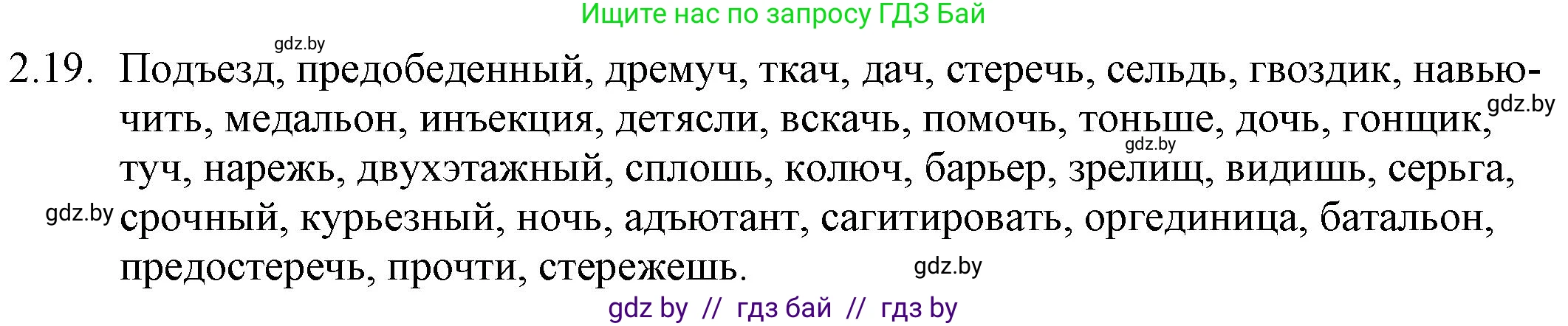 Русский язык, 11 класс Учебник, авторы: Долбик Елена Евгеньевна, Литвинко Франя Михайловна, Мурина Лариса Александровна, Шиманович Т В, Таяновская И В, Орловская О Я, издательство Национальный институт образования, Минск, 2021, страница 13, номер 2.19, Решение
