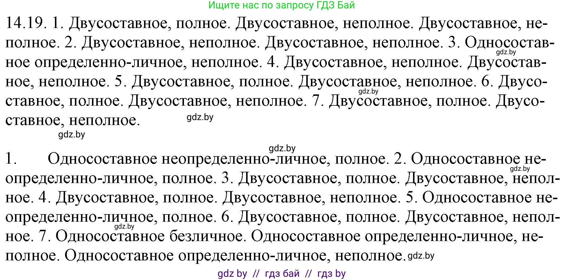 Русский язык, 11 класс Учебник, авторы: Долбик Елена Евгеньевна, Литвинко Франя Михайловна, Мурина Лариса Александровна, Шиманович Т В, Таяновская И В, Орловская О Я, издательство Национальный институт образования, Минск, 2021, страница 87, номер 14.19, Решение