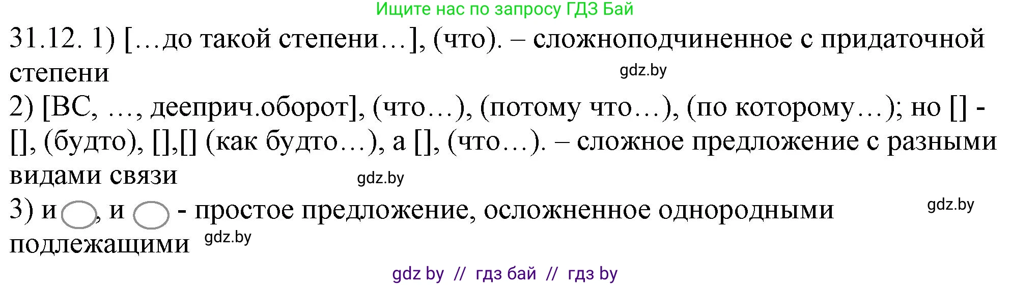 Русский язык, 11 класс Учебник, авторы: Долбик Елена Евгеньевна, Литвинко Франя Михайловна, Мурина Лариса Александровна, Шиманович Т В, Таяновская И В, Орловская О Я, издательство Национальный институт образования, Минск, 2021, страница 224, номер 31.12, Решение