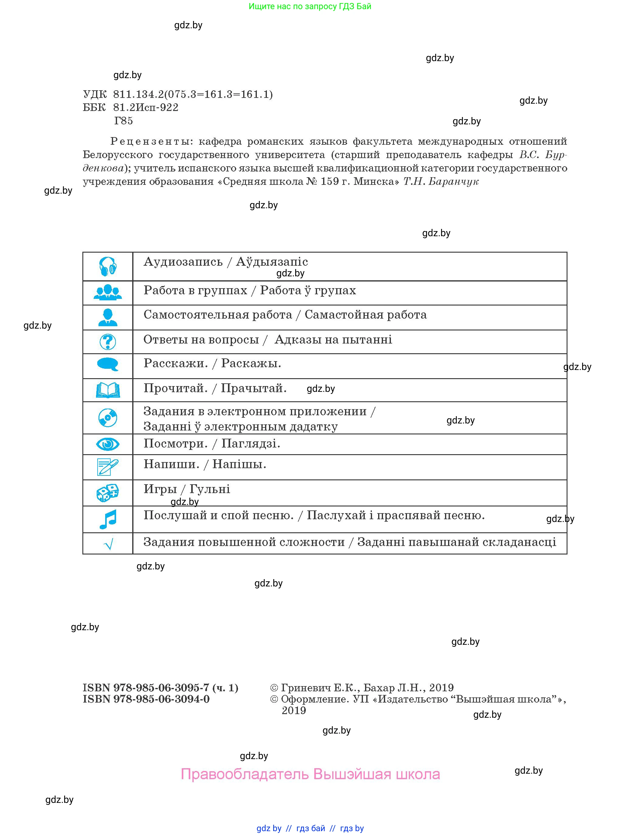 Испанский язык, 4 класс Учебник, авторы: Гриневич Елена Карловна, Бахар Лариса Николаевна, издательство Вышэйшая школа, Минск, 2019, красного цвета, страница 2