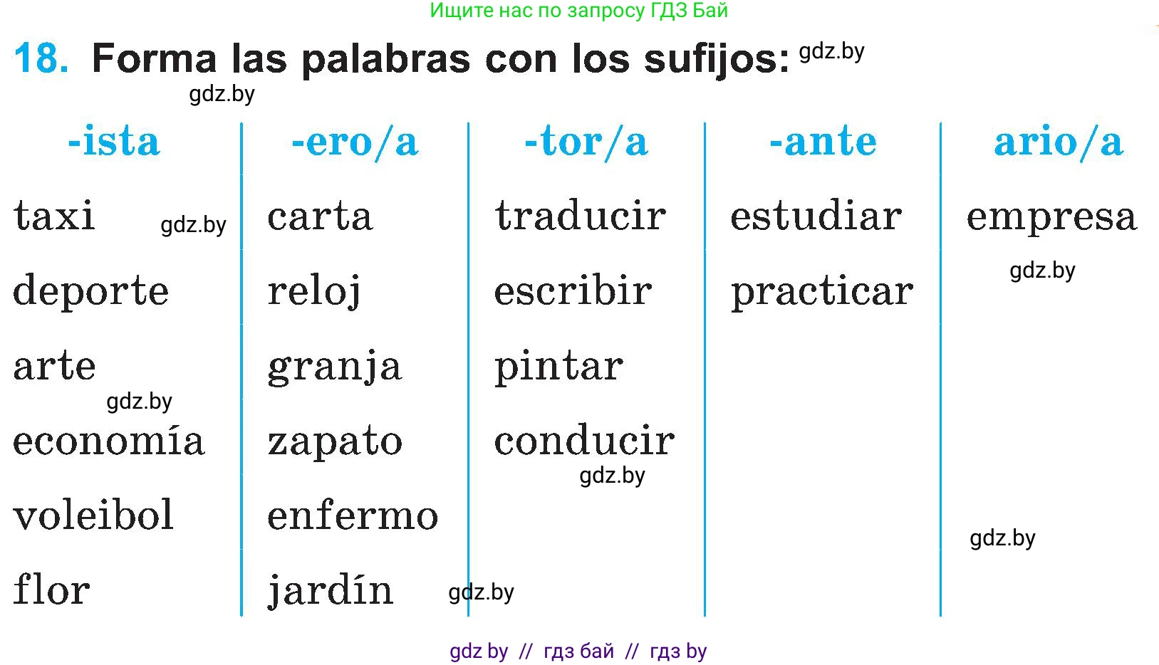 Испанский язык, 4 класс Учебник, авторы: Гриневич Елена Карловна, Бахар Лариса Николаевна, издательство Вышэйшая школа, Минск, 2019, красного цвета, Часть 1, страница 11, номер 18, Условие