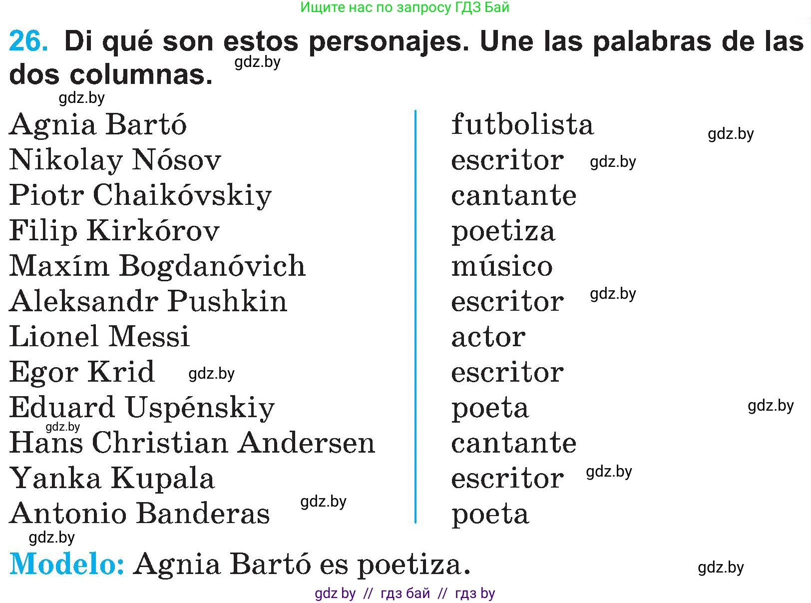 Испанский язык, 4 класс Учебник, авторы: Гриневич Елена Карловна, Бахар Лариса Николаевна, издательство Вышэйшая школа, Минск, 2019, красного цвета, Часть 1, страница 15, номер 26, Условие