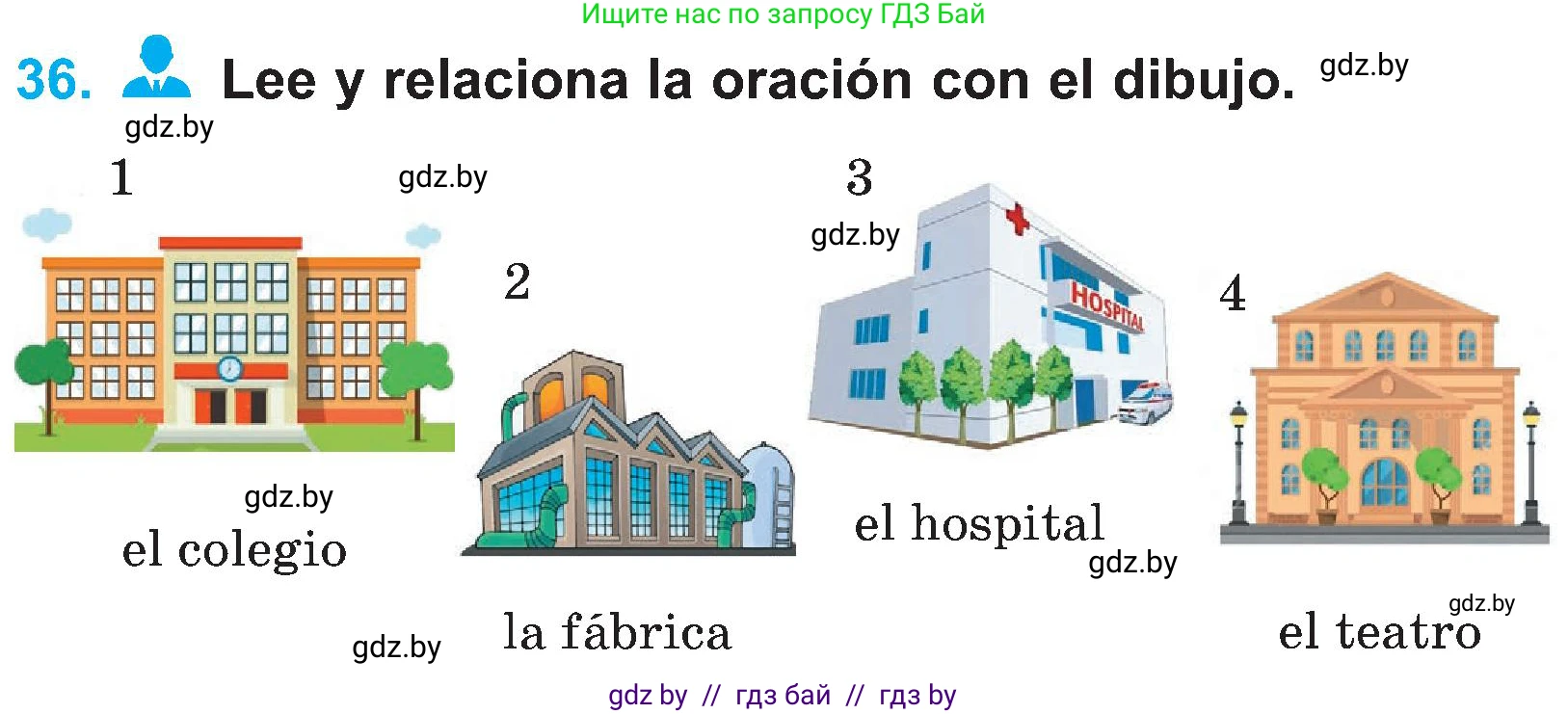 Испанский язык, 4 класс Учебник, авторы: Гриневич Елена Карловна, Бахар Лариса Николаевна, издательство Вышэйшая школа, Минск, 2019, красного цвета, Часть 1, страница 18, номер 36, Условие