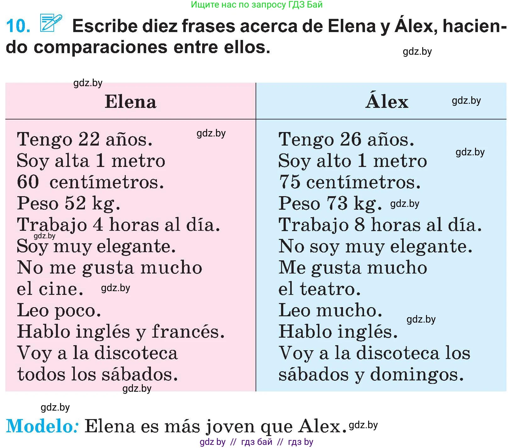Испанский язык, 4 класс Учебник, авторы: Гриневич Елена Карловна, Бахар Лариса Николаевна, издательство Вышэйшая школа, Минск, 2019, красного цвета, Часть 1, страница 53, номер 10, Условие