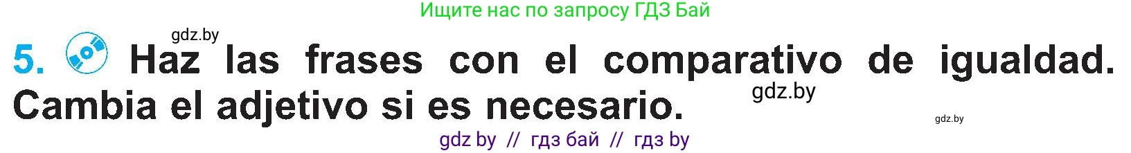 Испанский язык, 4 класс Учебник, авторы: Гриневич Елена Карловна, Бахар Лариса Николаевна, издательство Вышэйшая школа, Минск, 2019, красного цвета, Часть 1, страница 51, номер 5, Условие