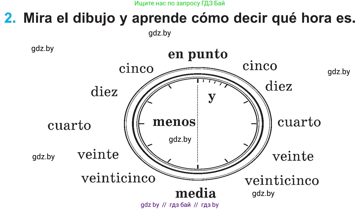 Испанский язык, 4 класс Учебник, авторы: Гриневич Елена Карловна, Бахар Лариса Николаевна, издательство Вышэйшая школа, Минск, 2019, красного цвета, Часть 1, страница 99, номер 2, Условие