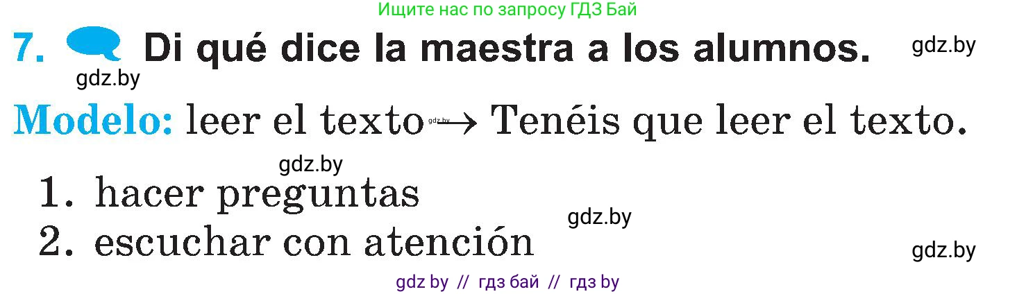 Испанский язык, 4 класс Учебник, авторы: Гриневич Елена Карловна, Бахар Лариса Николаевна, издательство Вышэйшая школа, Минск, 2019, красного цвета, Часть 2, страница 29, номер 7, Условие
