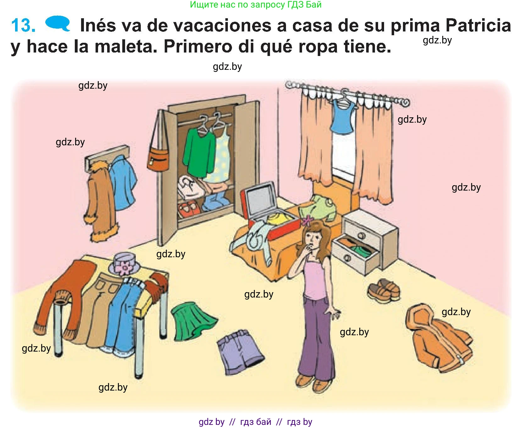 Испанский язык, 4 класс Учебник, авторы: Гриневич Елена Карловна, Бахар Лариса Николаевна, издательство Вышэйшая школа, Минск, 2019, красного цвета, Часть 2, страница 83, номер 13, Условие