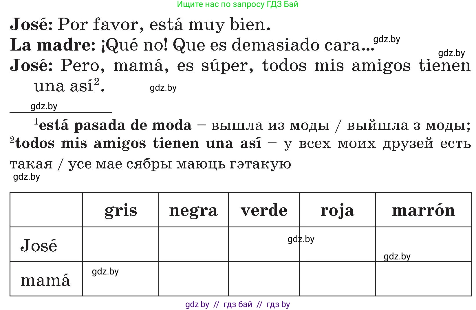 Испанский язык, 4 класс Учебник, авторы: Гриневич Елена Карловна, Бахар Лариса Николаевна, издательство Вышэйшая школа, Минск, 2019, красного цвета, Часть 2, страница 90, номер 6, Условие (продолжение 2)