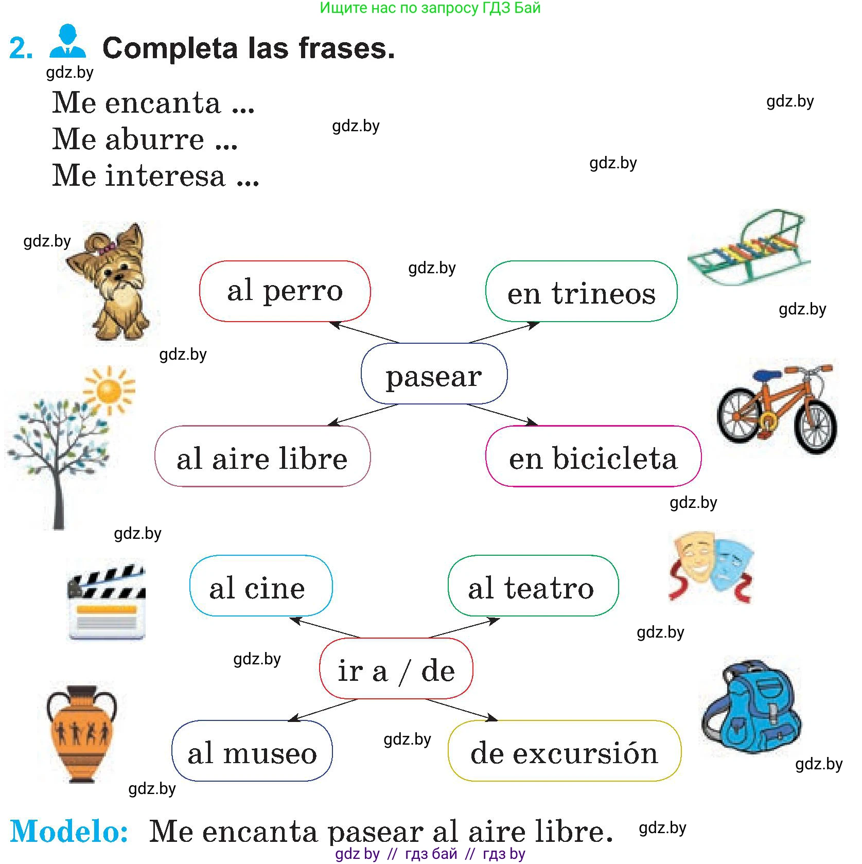 Испанский язык, 4 класс Учебник, авторы: Гриневич Елена Карловна, Бахар Лариса Николаевна, издательство Вышэйшая школа, Минск, 2019, красного цвета, Часть 2, страница 101, номер 2, Условие