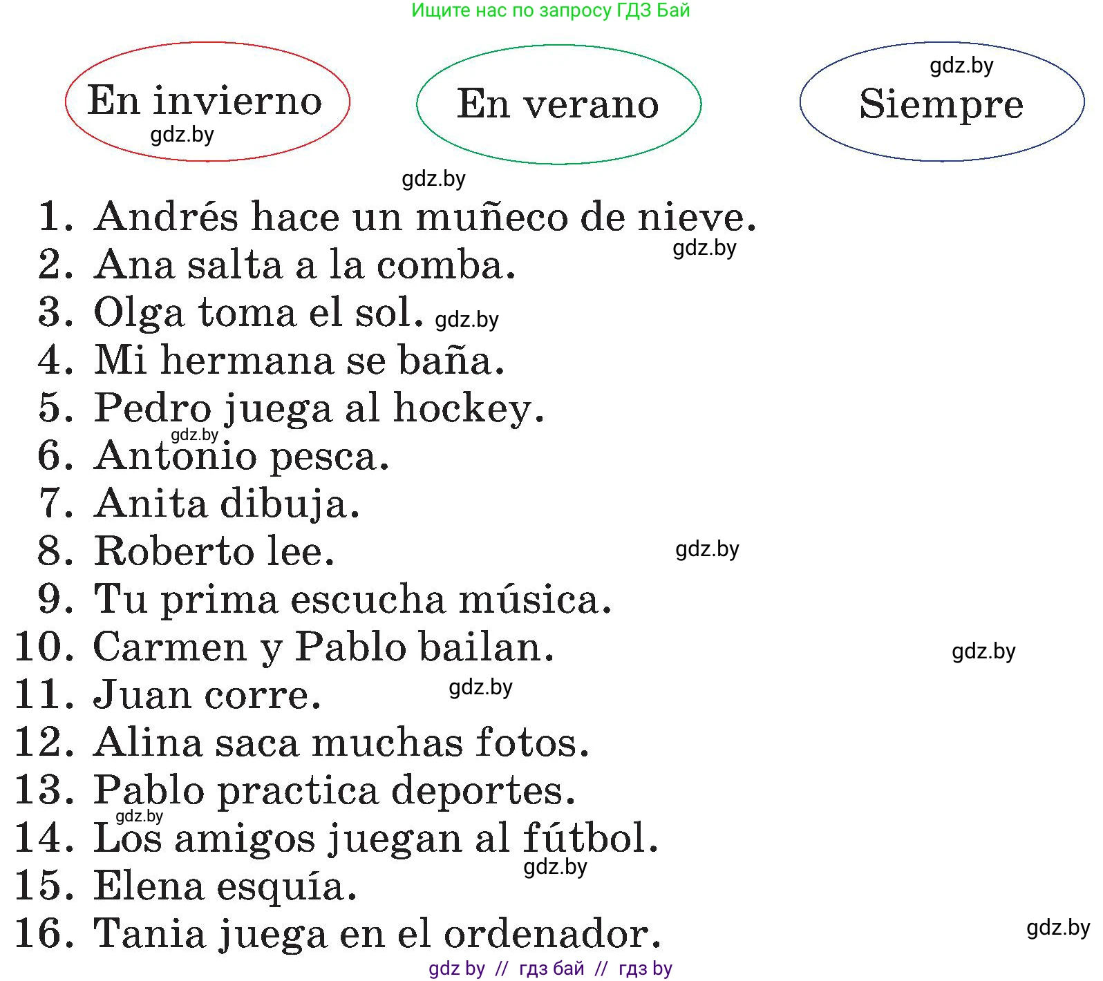 Испанский язык, 4 класс Учебник, авторы: Гриневич Елена Карловна, Бахар Лариса Николаевна, издательство Вышэйшая школа, Минск, 2019, красного цвета, Часть 2, страница 109, номер 25, Условие (продолжение 3)