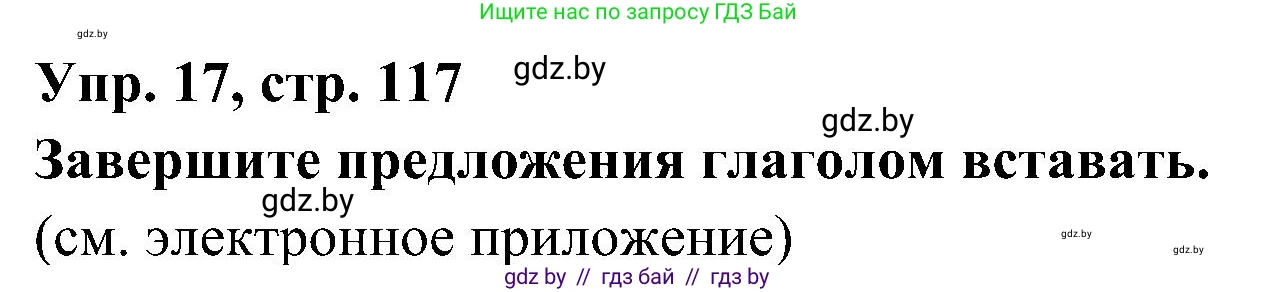 Испанский язык, 4 класс Учебник, авторы: Гриневич Елена Карловна, Бахар Лариса Николаевна, издательство Вышэйшая школа, Минск, 2019, красного цвета, Часть 1, страница 117, номер 17, Решение
