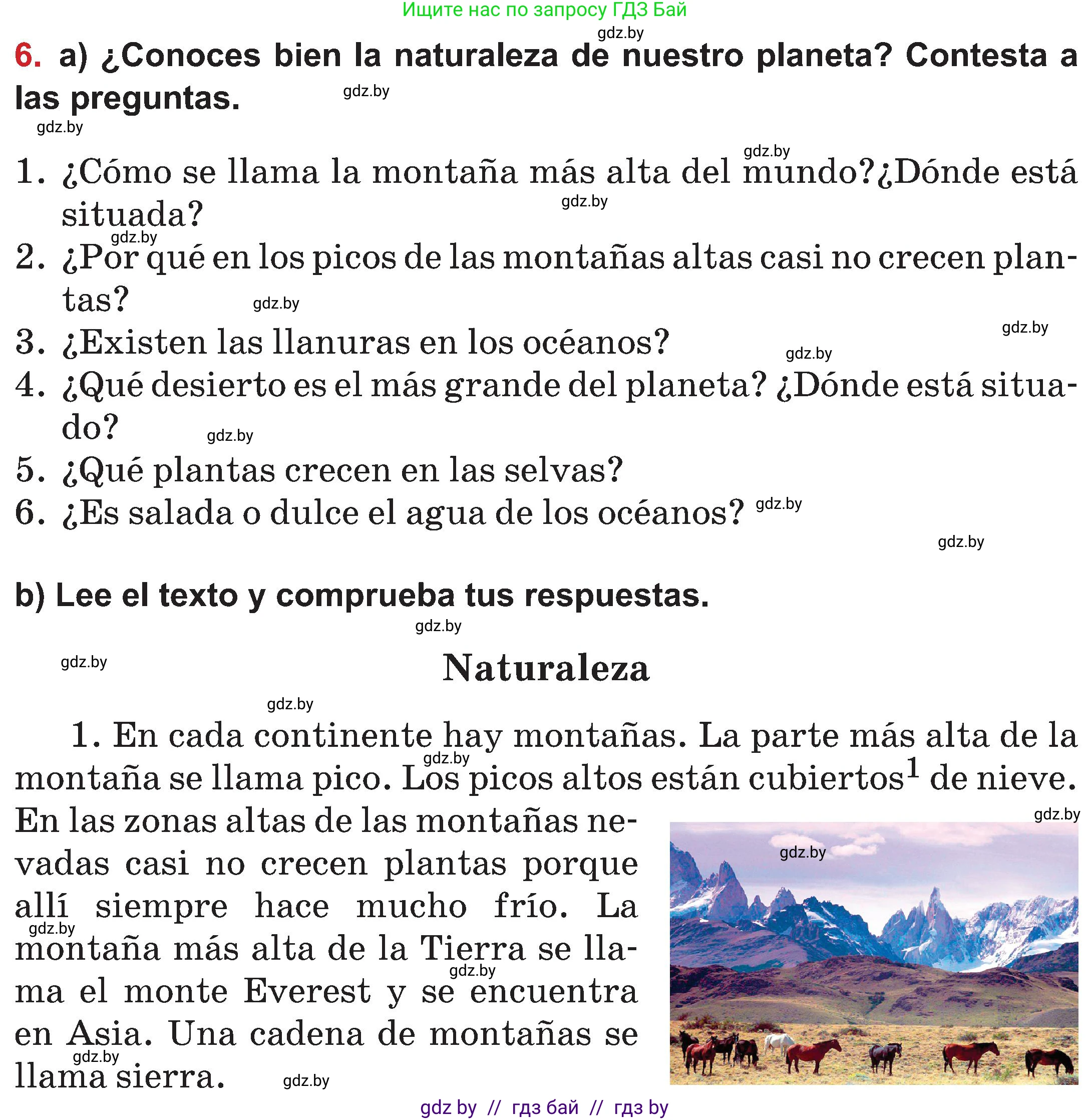Испанский язык, 5 класс Учебник, авторы: Цыбулева Татьяна Эдуардовна, Пушкина Ольга Александровна, издательство Вышэйшая школа, Минск, 2017, оранжевого цвета, страница 19, номер 6, Условие