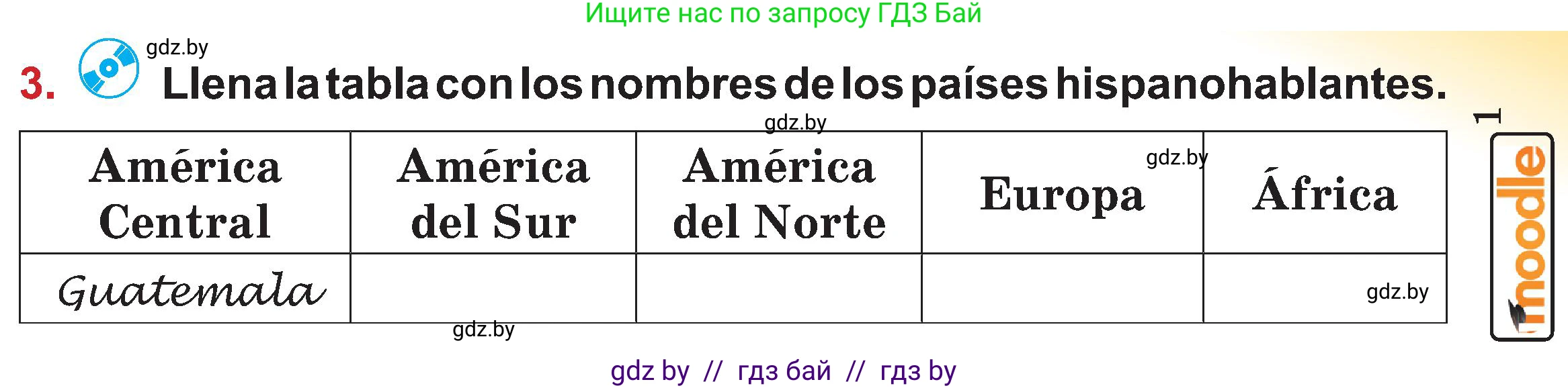 Испанский язык, 5 класс Учебник, авторы: Цыбулева Татьяна Эдуардовна, Пушкина Ольга Александровна, издательство Вышэйшая школа, Минск, 2017, оранжевого цвета, страница 33, номер 3, Условие