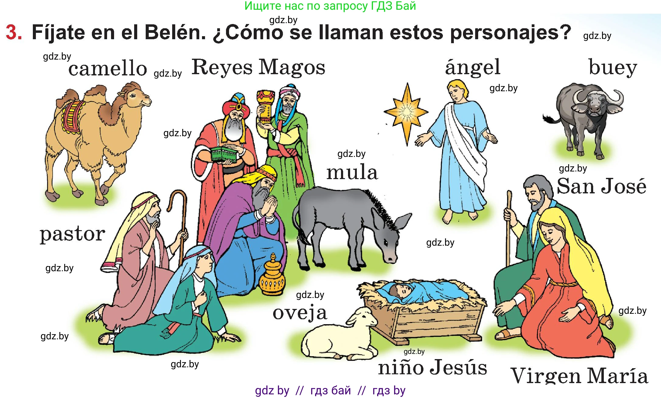 Испанский язык, 5 класс Учебник, авторы: Цыбулева Татьяна Эдуардовна, Пушкина Ольга Александровна, издательство Вышэйшая школа, Минск, 2017, оранжевого цвета, страница 105, номер 3, Условие