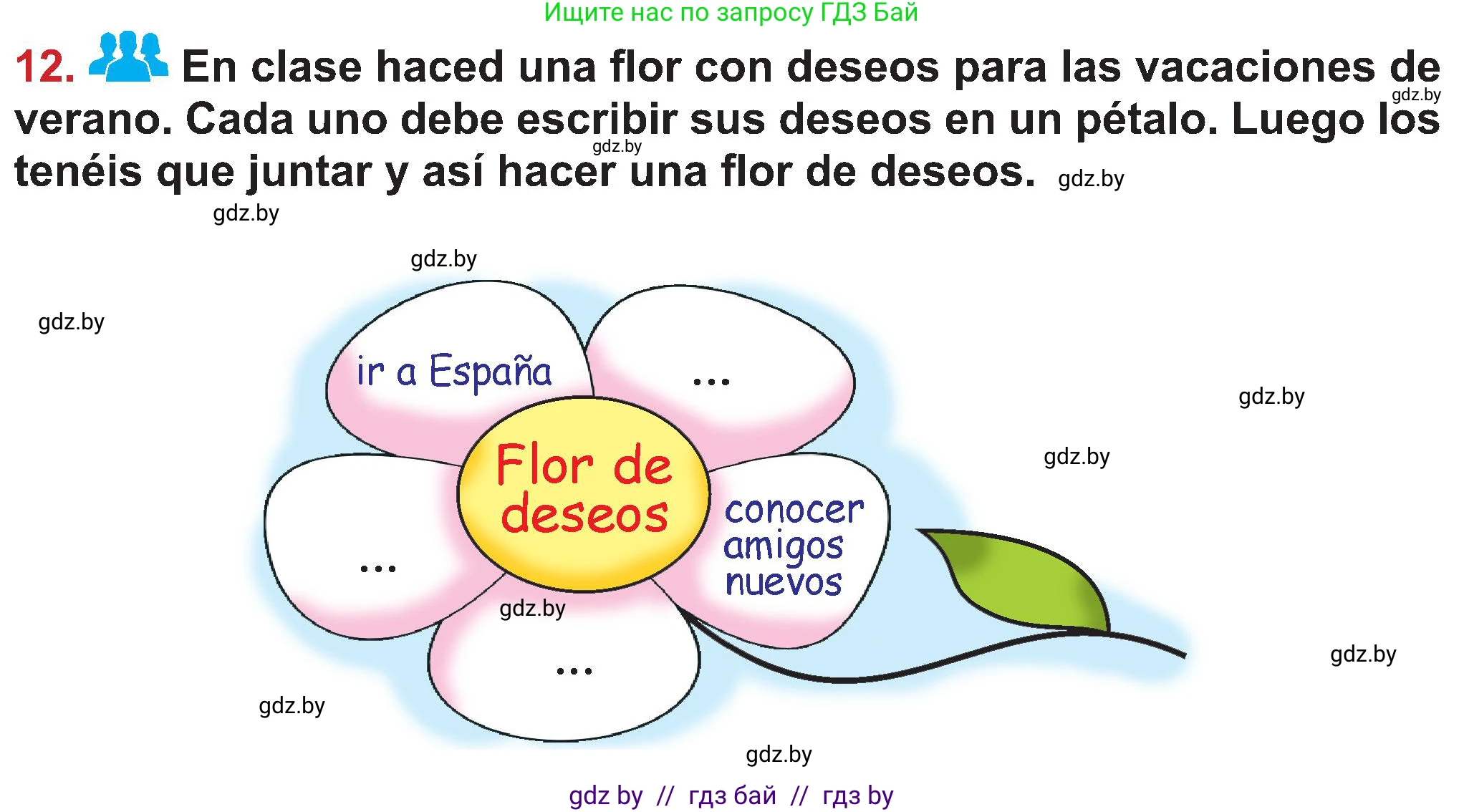 Испанский язык, 5 класс Учебник, авторы: Цыбулева Татьяна Эдуардовна, Пушкина Ольга Александровна, издательство Вышэйшая школа, Минск, 2017, оранжевого цвета, страница 112, номер 12, Условие