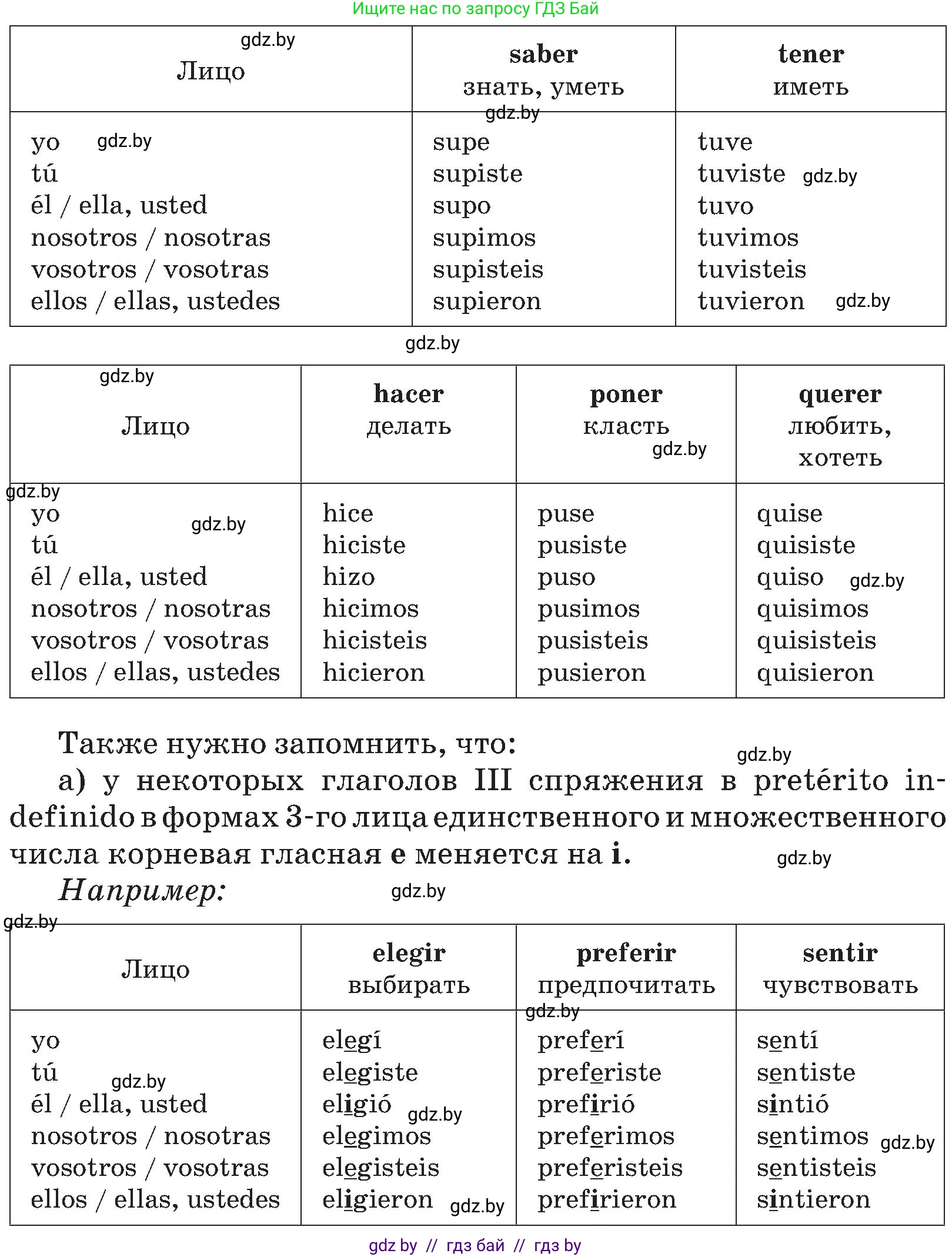 Испанский язык, 5 класс Учебник, авторы: Цыбулева Татьяна Эдуардовна, Пушкина Ольга Александровна, издательство Вышэйшая школа, Минск, 2017, оранжевого цвета, страница 114, номер §1, Условие (продолжение 3)