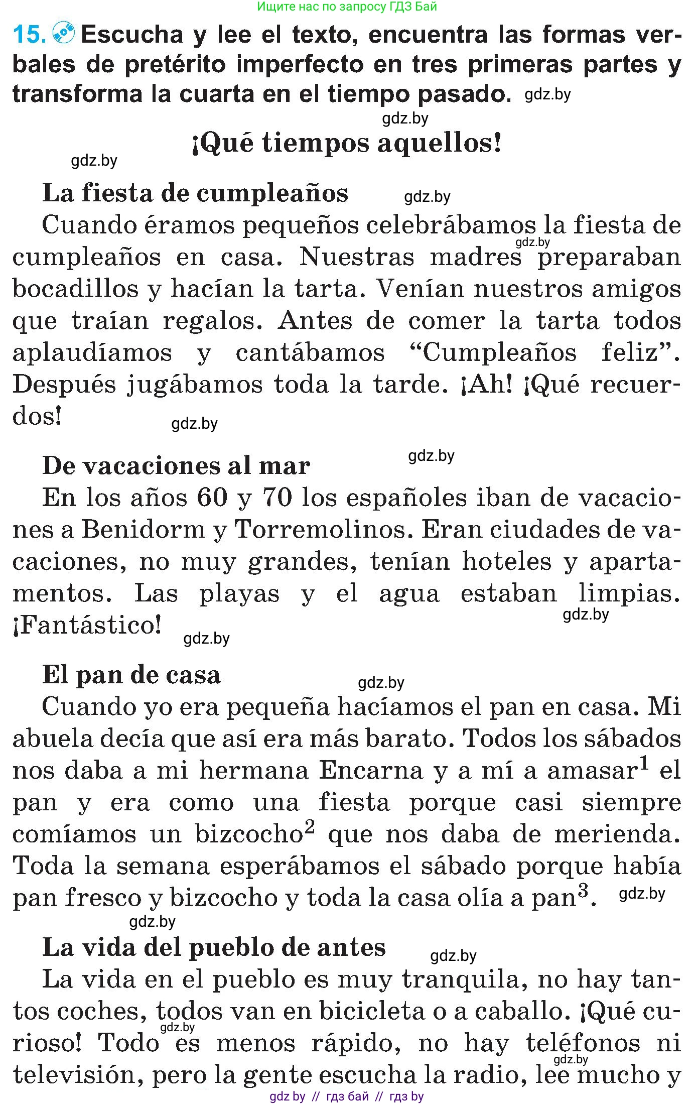 Испанский язык, 5 класс Учебник, автор: Гриневич Елена Карловна, издательство Вышэйшая школа, Минск, 2015, оранжевого цвета, Часть 1, страница 34, номер 15, Условие