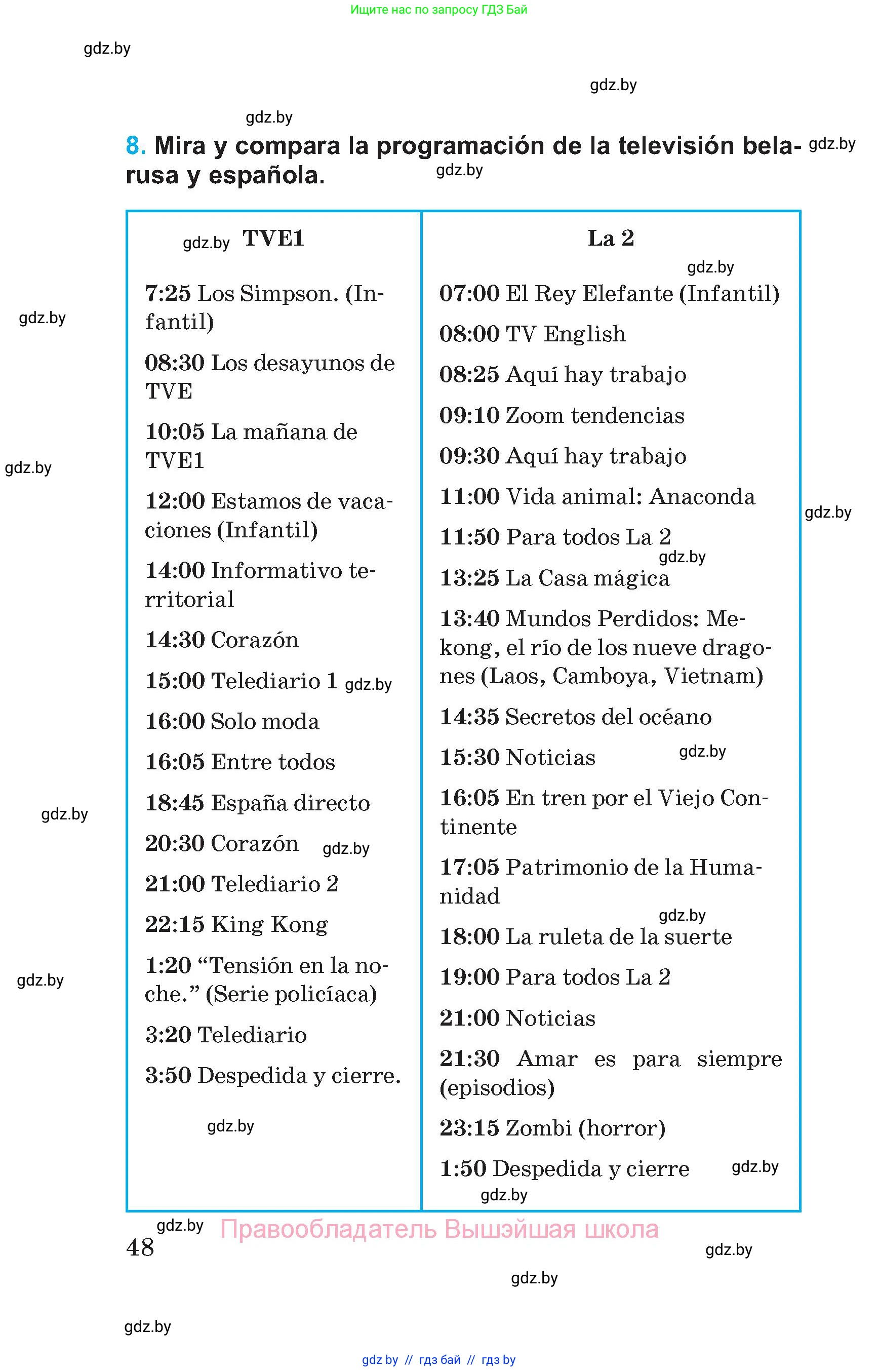 Испанский язык, 5 класс Учебник, автор: Гриневич Елена Карловна, издательство Вышэйшая школа, Минск, 2015, оранжевого цвета, Часть 1, страница 48