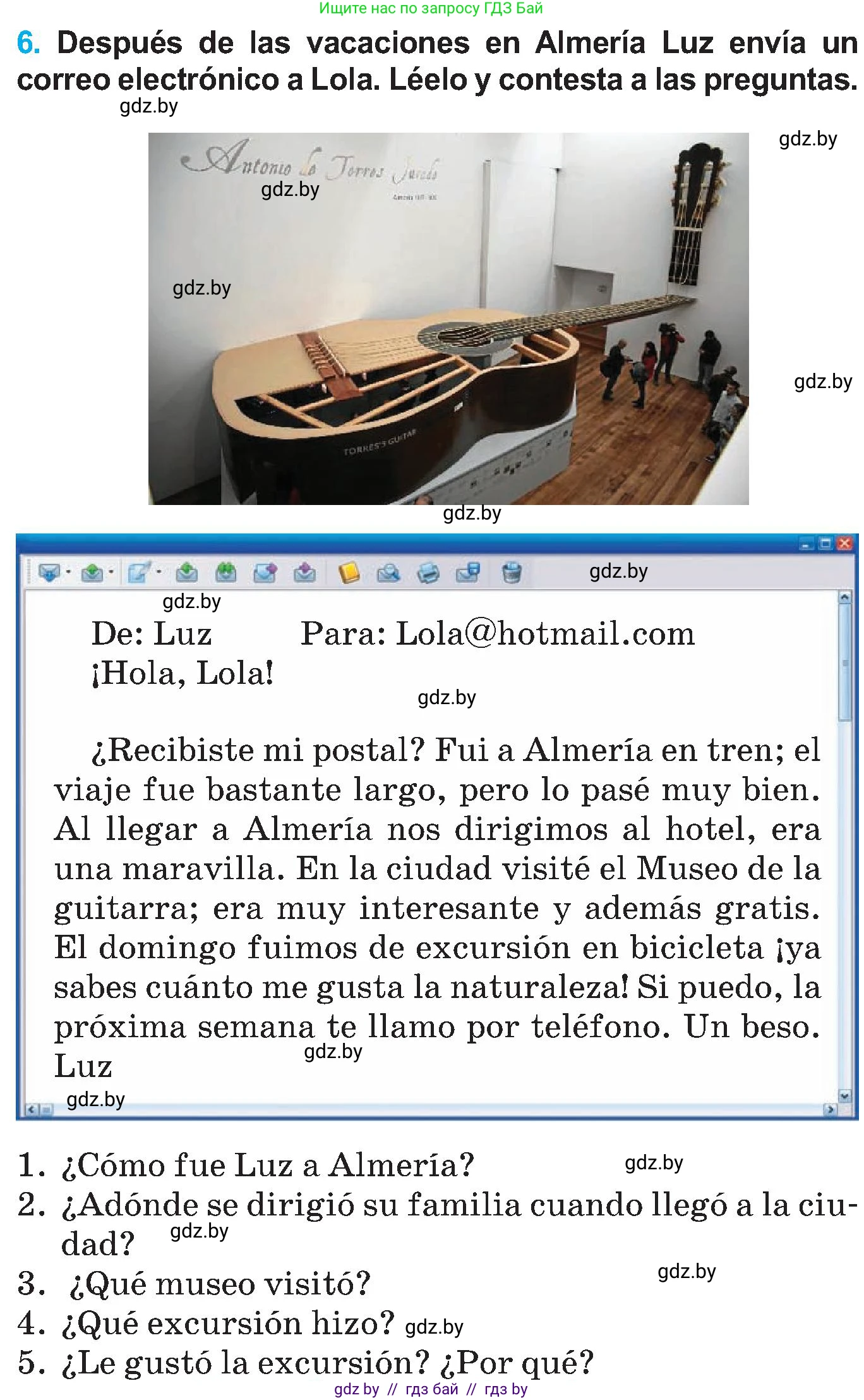 Испанский язык, 5 класс Учебник, автор: Гриневич Елена Карловна, издательство Вышэйшая школа, Минск, 2015, оранжевого цвета, Часть 1, страница 87, номер 6, Условие