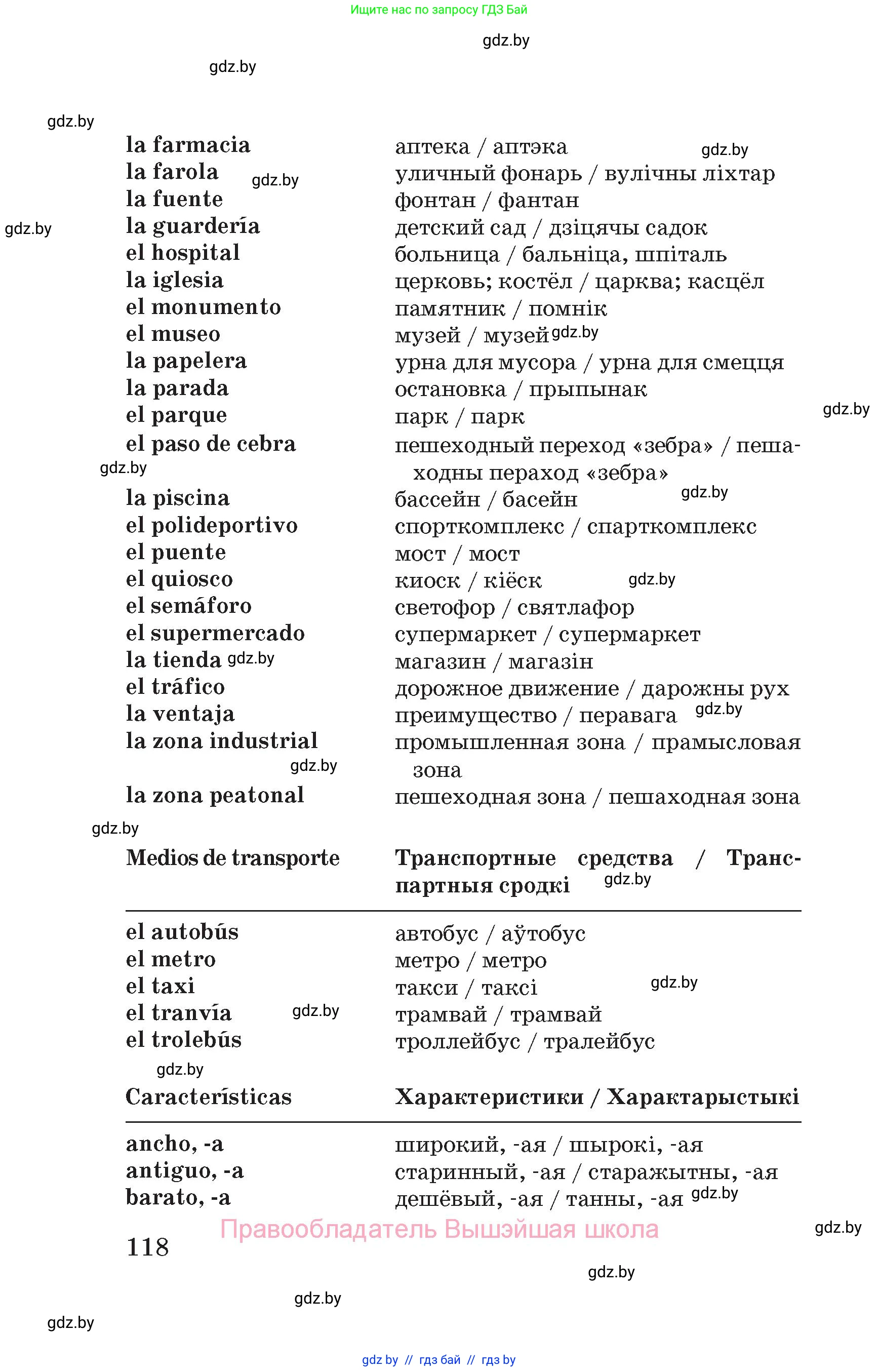 Испанский язык, 5 класс Учебник, автор: Гриневич Елена Карловна, издательство Вышэйшая школа, Минск, 2015, оранжевого цвета, страница 118