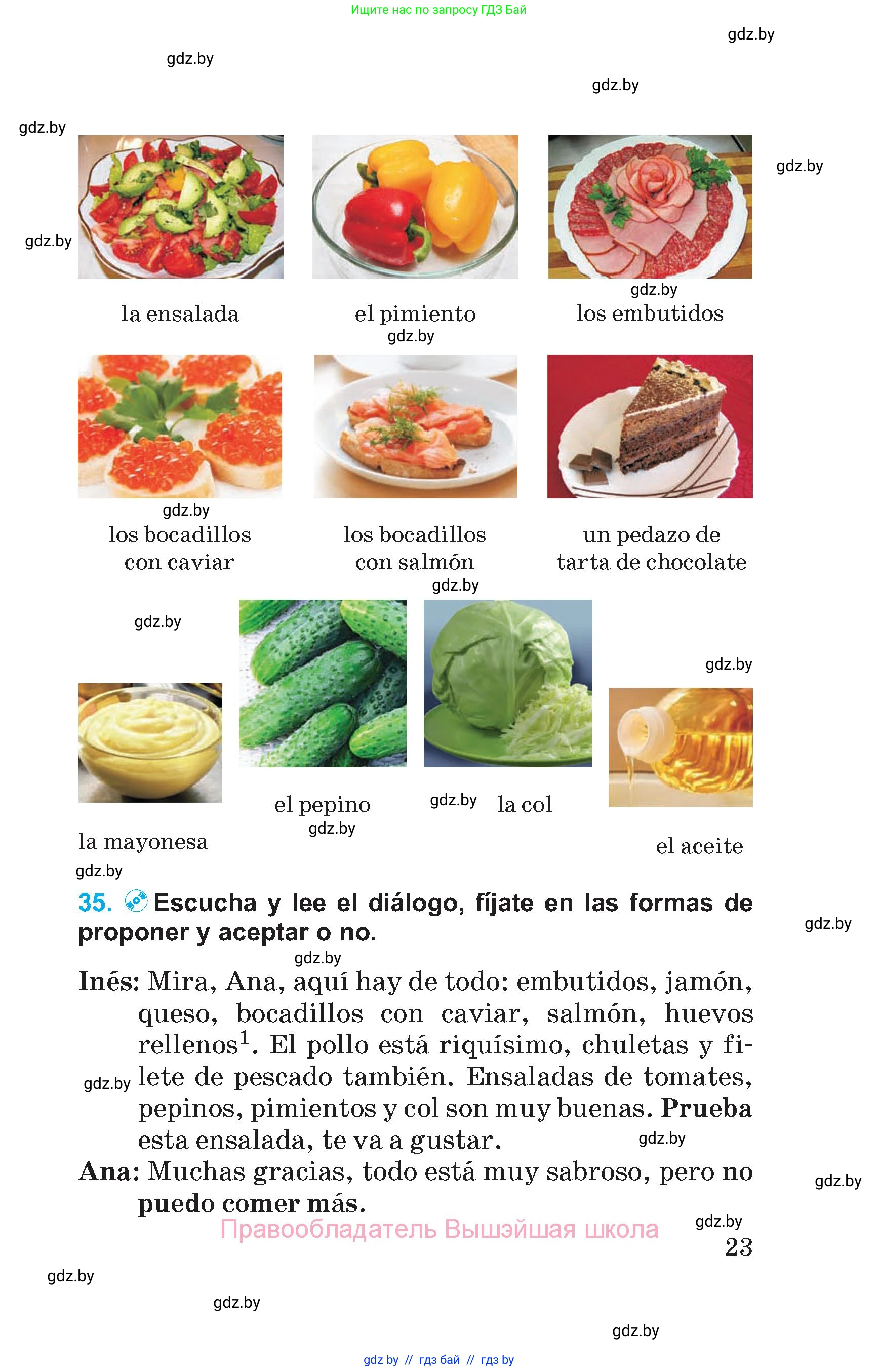 Испанский язык, 5 класс Учебник, автор: Гриневич Елена Карловна, издательство Вышэйшая школа, Минск, 2015, оранжевого цвета, Часть 2, страница 23