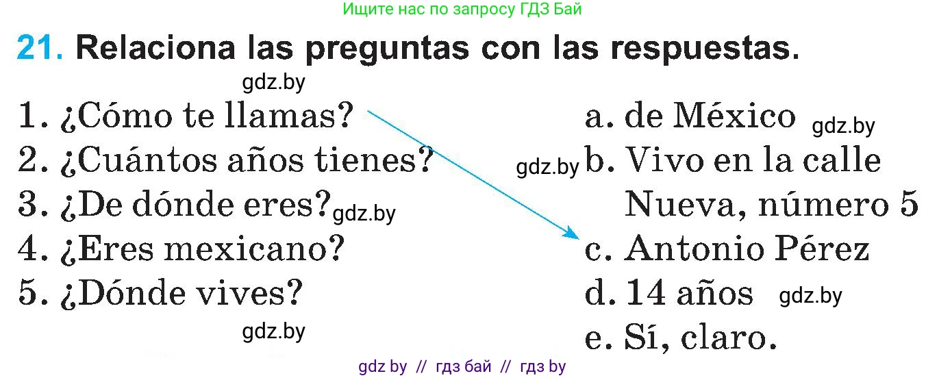 Испанский язык, 5 класс Учебник, автор: Гриневич Елена Карловна, издательство Вышэйшая школа, Минск, 2015, оранжевого цвета, Часть 1, страница 106, номер 21, Условие