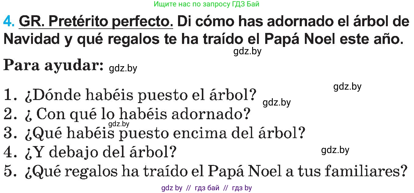 Испанский язык, 5 класс Учебник, автор: Гриневич Елена Карловна, издательство Вышэйшая школа, Минск, 2015, оранжевого цвета, Часть 2, страница 5, номер 4, Условие