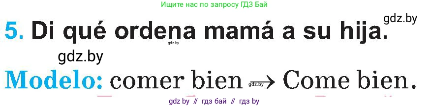 Испанский язык, 5 класс Учебник, автор: Гриневич Елена Карловна, издательство Вышэйшая школа, Минск, 2015, оранжевого цвета, Часть 2, страница 34, номер 5, Условие