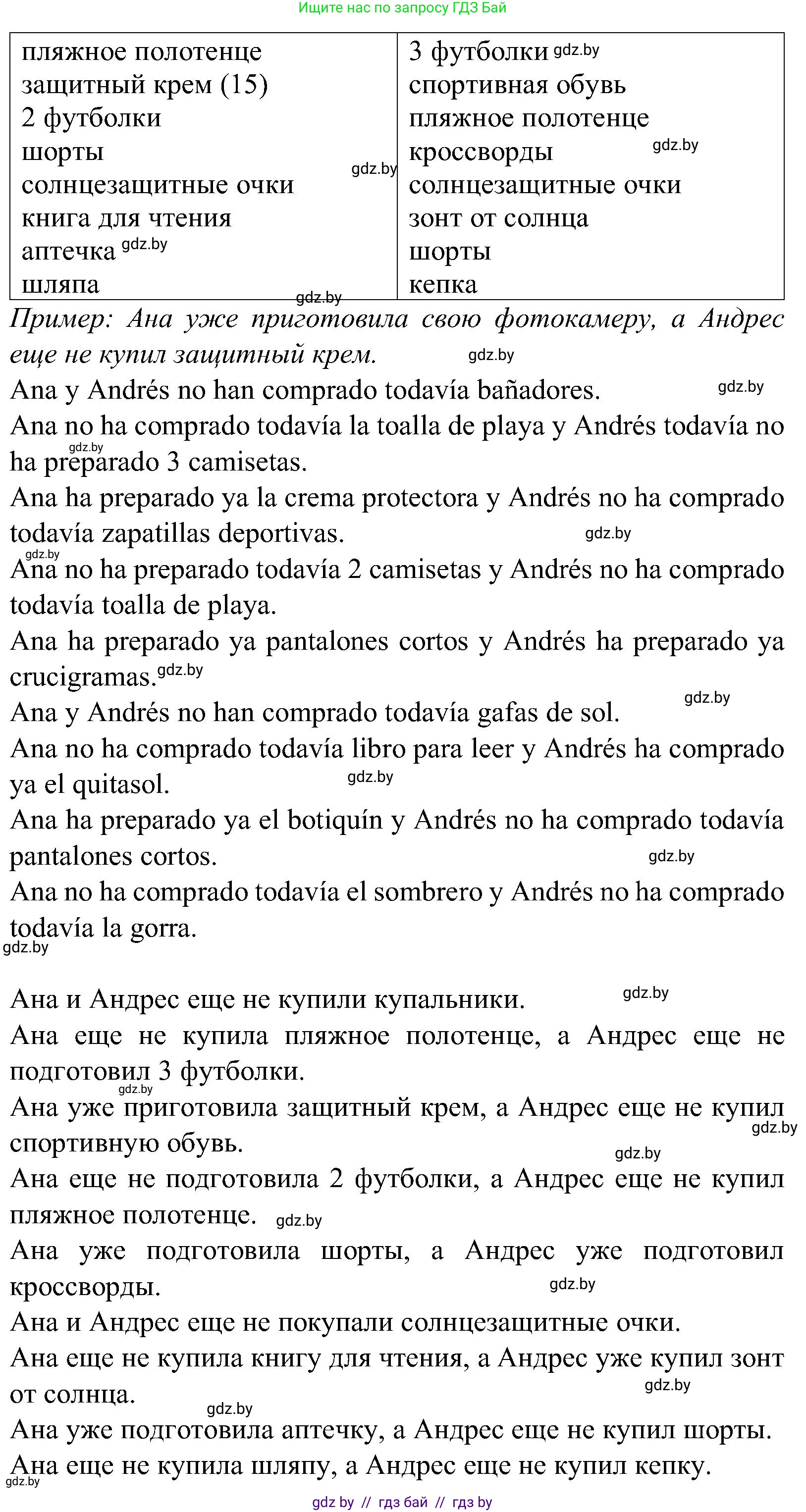 Испанский язык, 5 класс Учебник, автор: Гриневич Елена Карловна, издательство Вышэйшая школа, Минск, 2015, оранжевого цвета, Часть 1, страница 18, номер 24, Решение (продолжение 2)