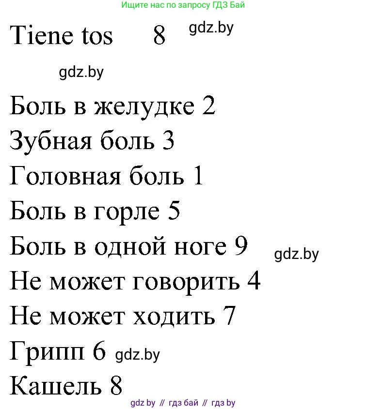 Испанский язык, 5 класс Учебник, автор: Гриневич Елена Карловна, издательство Вышэйшая школа, Минск, 2015, оранжевого цвета, Часть 2, страница 56, номер 8, Решение (продолжение 2)