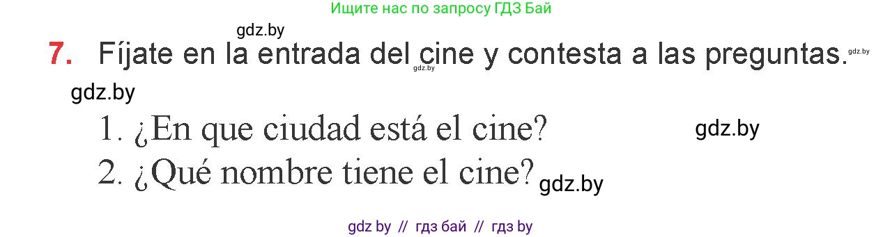 Испанский язык, 6 класс Учебник, авторы: Цыбулева Татьяна Эдуардовна, Пушкина Ольга Александровна, издательство Издательский центр БГУ, Минск, 2018, Часть 1, страница 88, номер 7, Условие