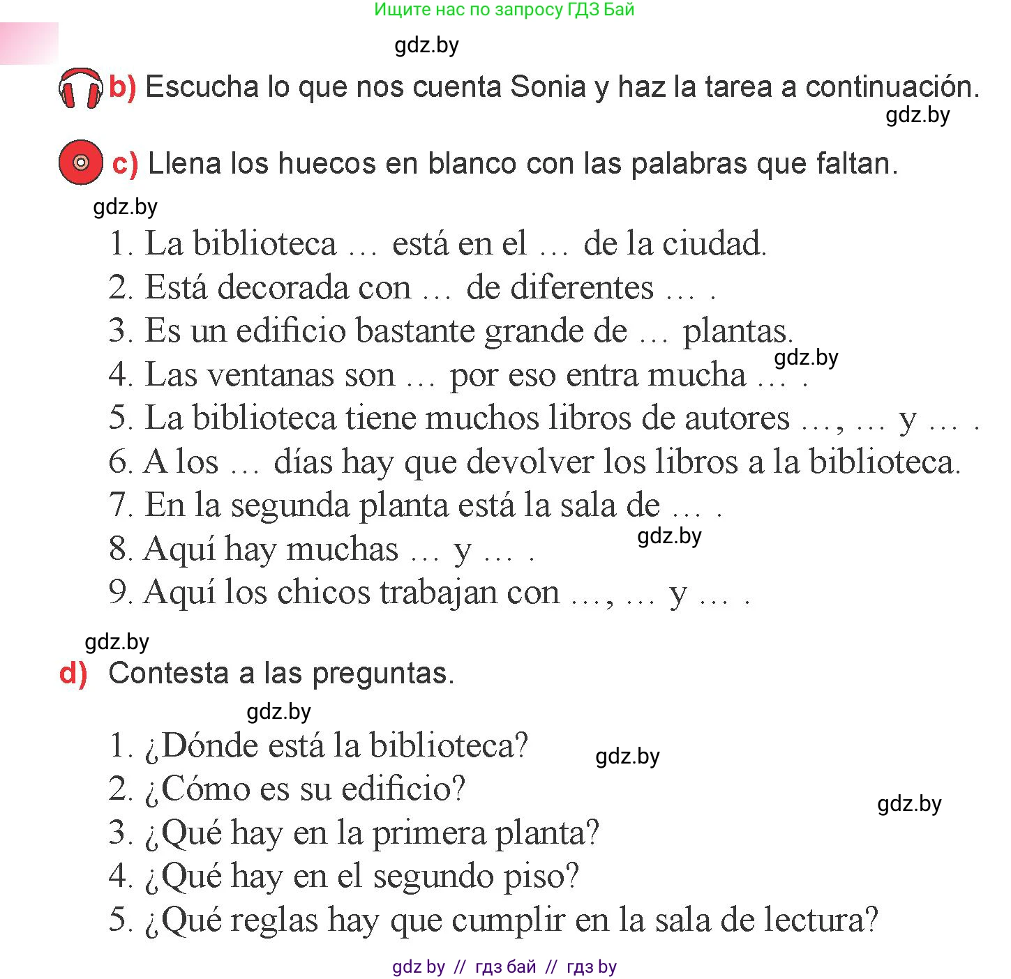Испанский язык, 6 класс Учебник, авторы: Цыбулева Татьяна Эдуардовна, Пушкина Ольга Александровна, издательство Издательский центр БГУ, Минск, 2018, Часть 1, страница 101, номер 10, Условие (продолжение 2)
